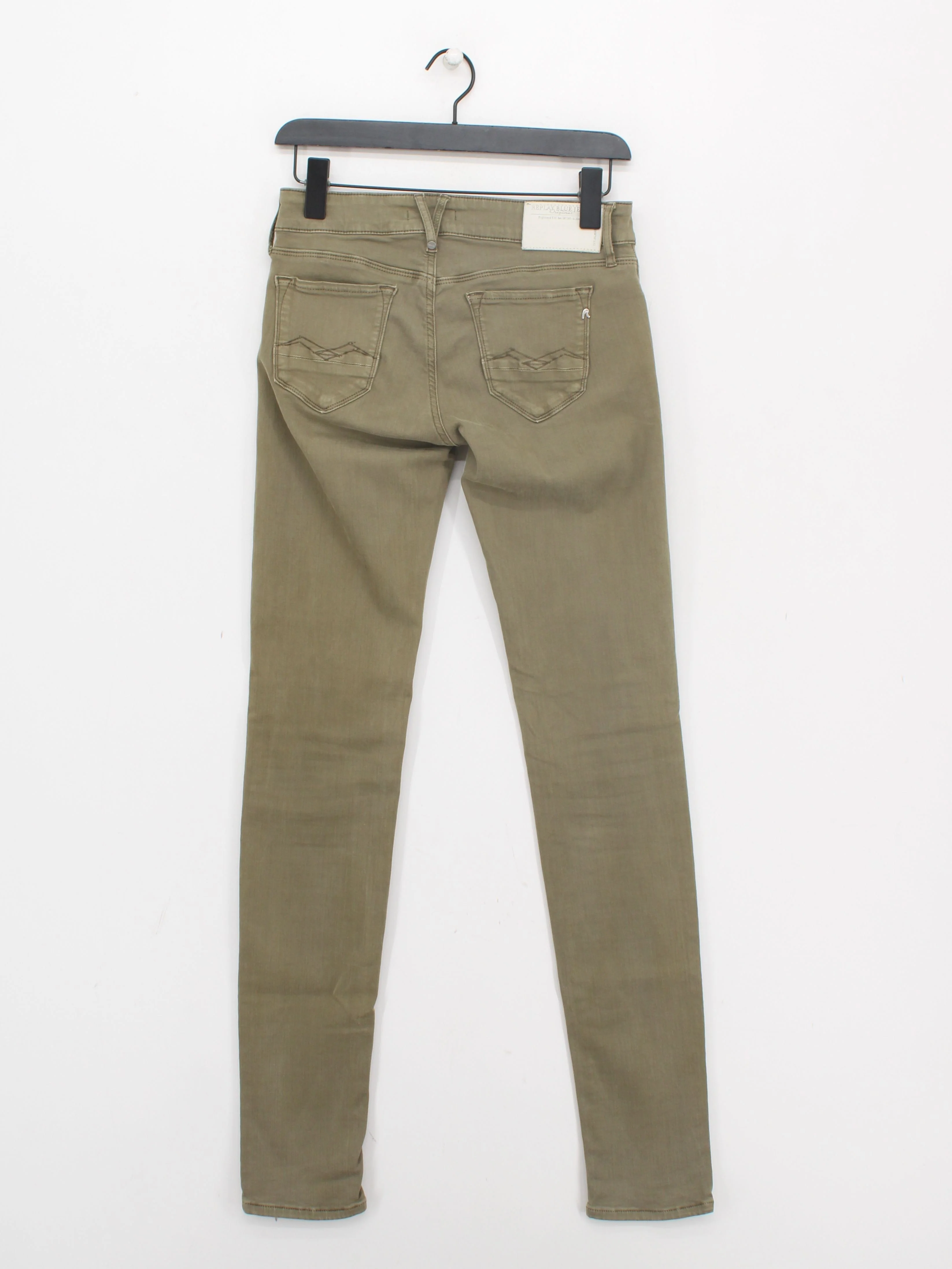 Replay Women's Jeans W 26 in; L 32 in Green Cotton with Elastane Skinny - Image 2