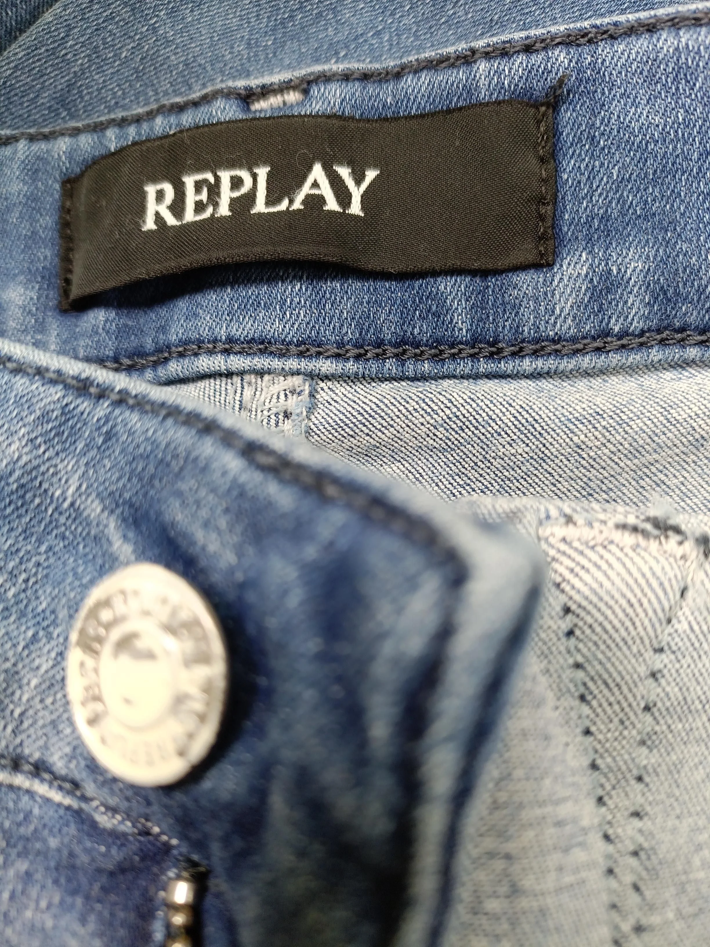 Replay Women's Jeans W 28 in; L 32 in Blue Cotton with Polyester Skinny - Image 5