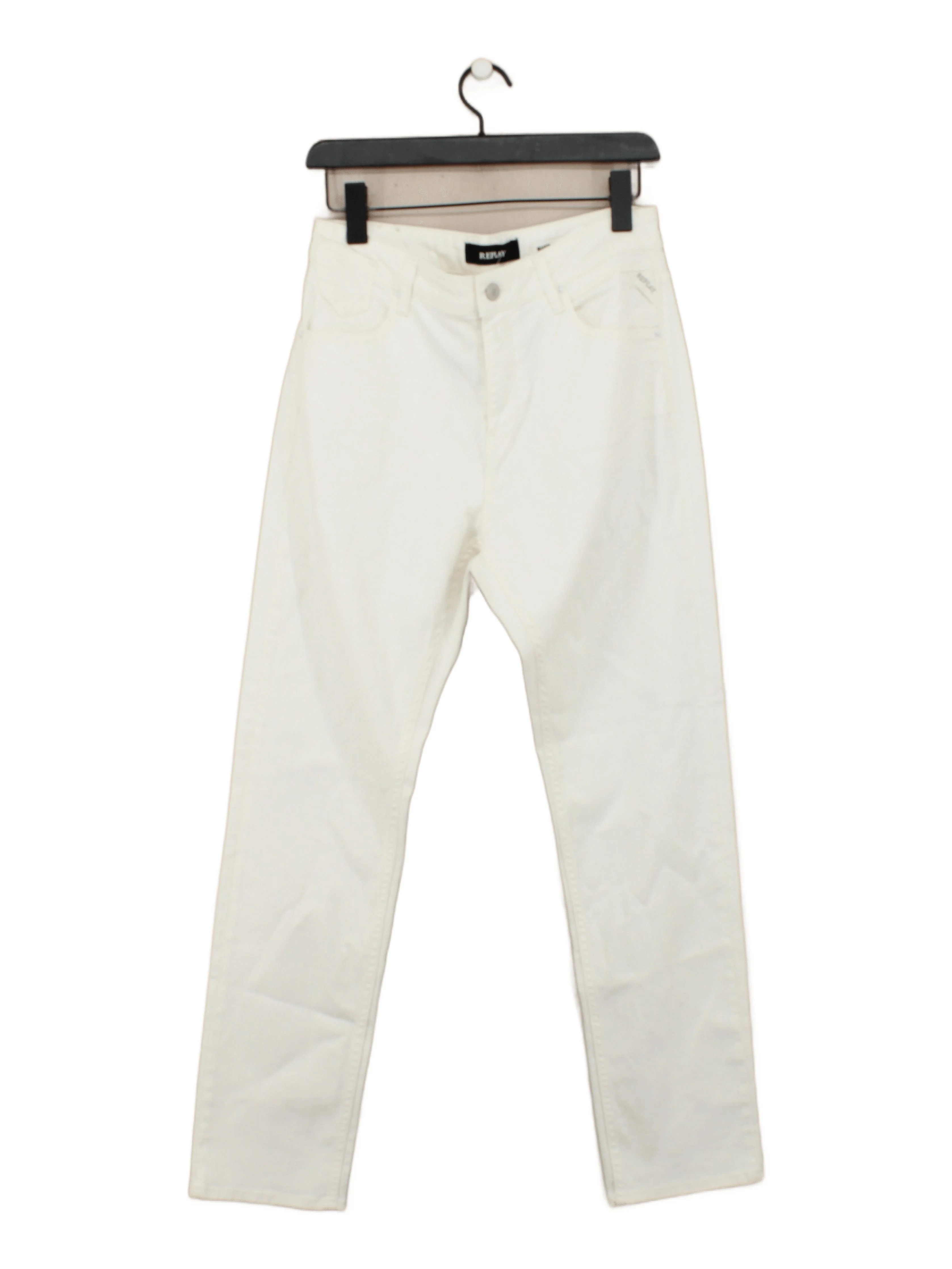 Replay Women's Jeans W 29 in White Cotton with Elastane Boyfriend