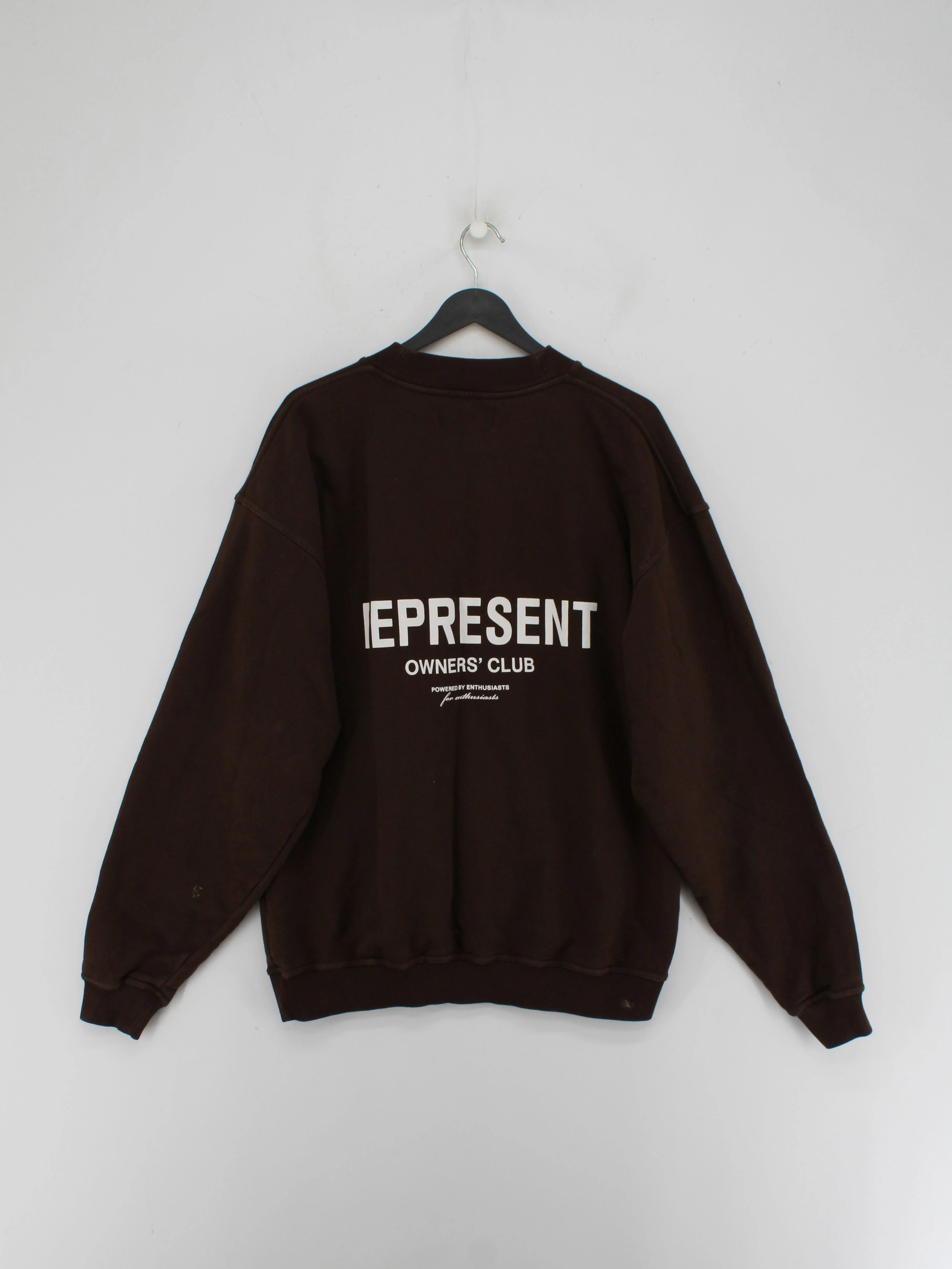 Represent Men's Hoodie M Brown Cotton with Elastane Pullover - Image 2