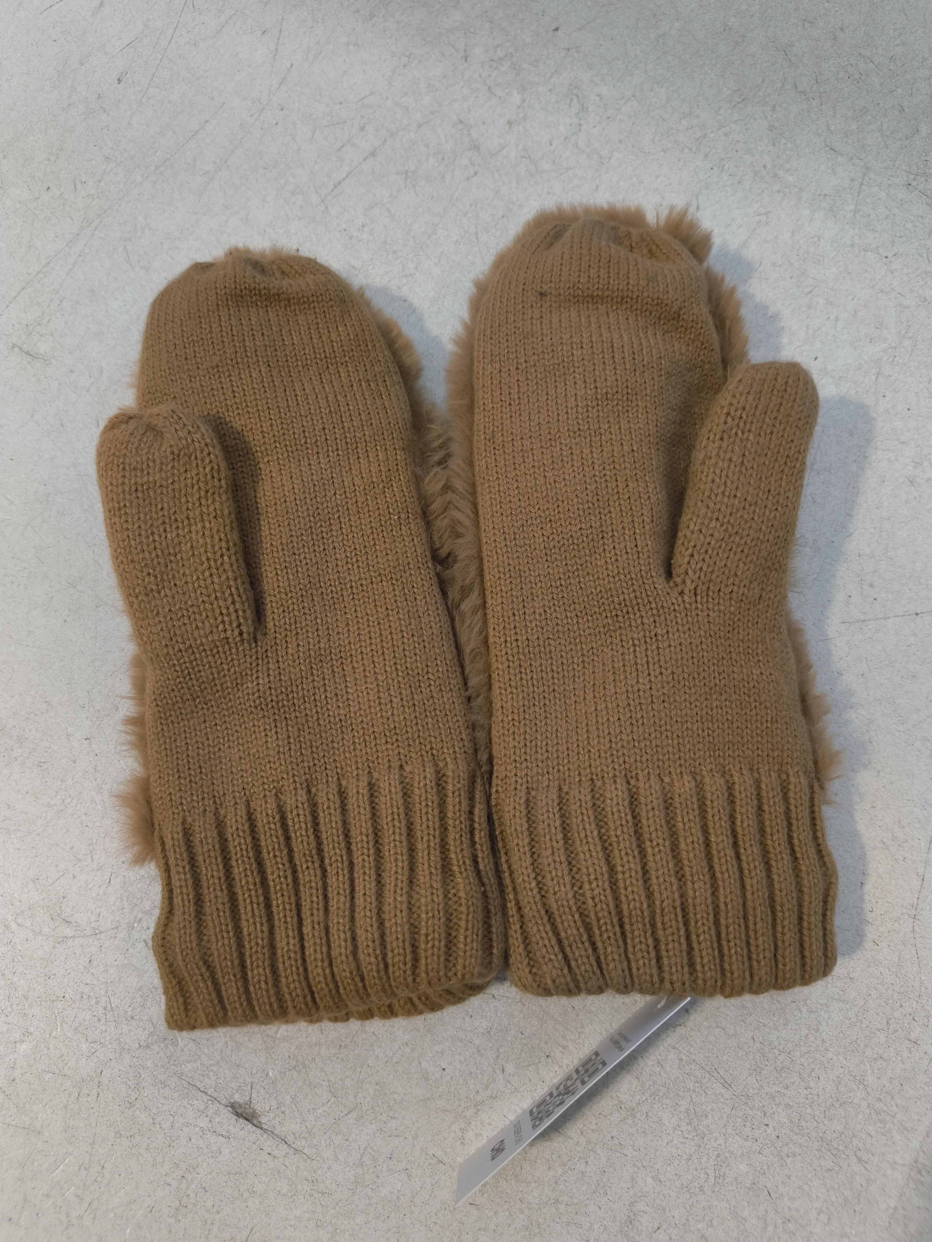 Rino & Pelle Men's Gloves Tan Faux Fur with Wool Mitten - Image 2