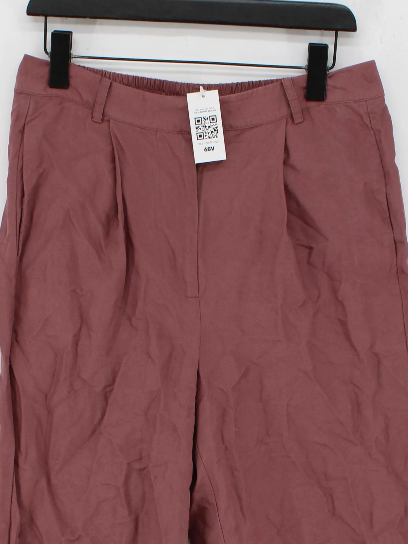RISE&FALL Women's Trousers L Brown Lyocell Modal with Linen Wide-Leg Chino - Image 3