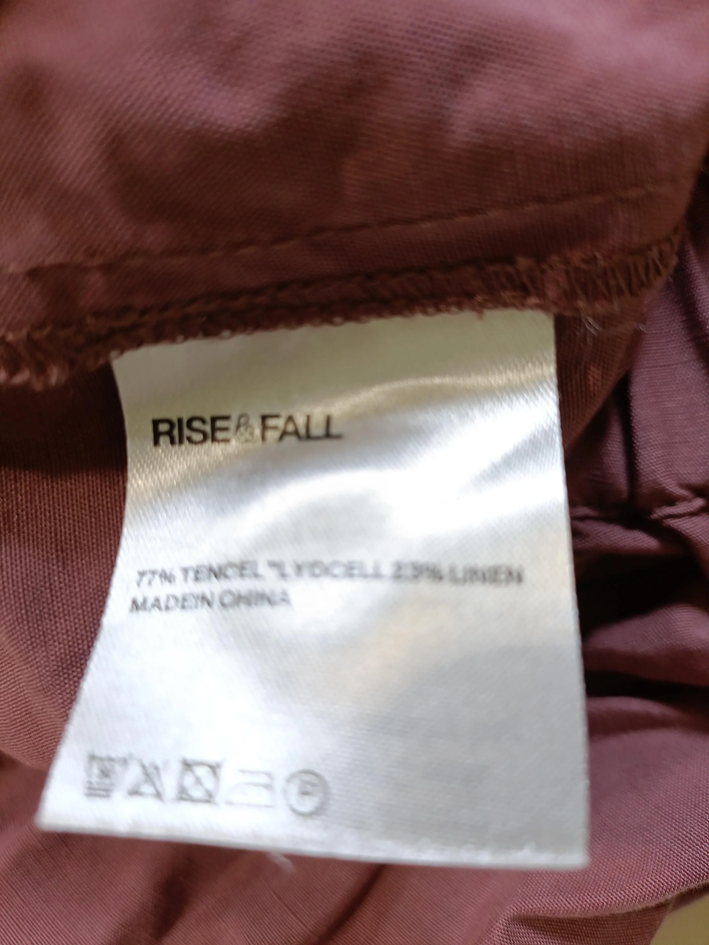 RISE&FALL Women's Trousers L Brown Lyocell Modal with Linen Wide-Leg Chino - Image 7