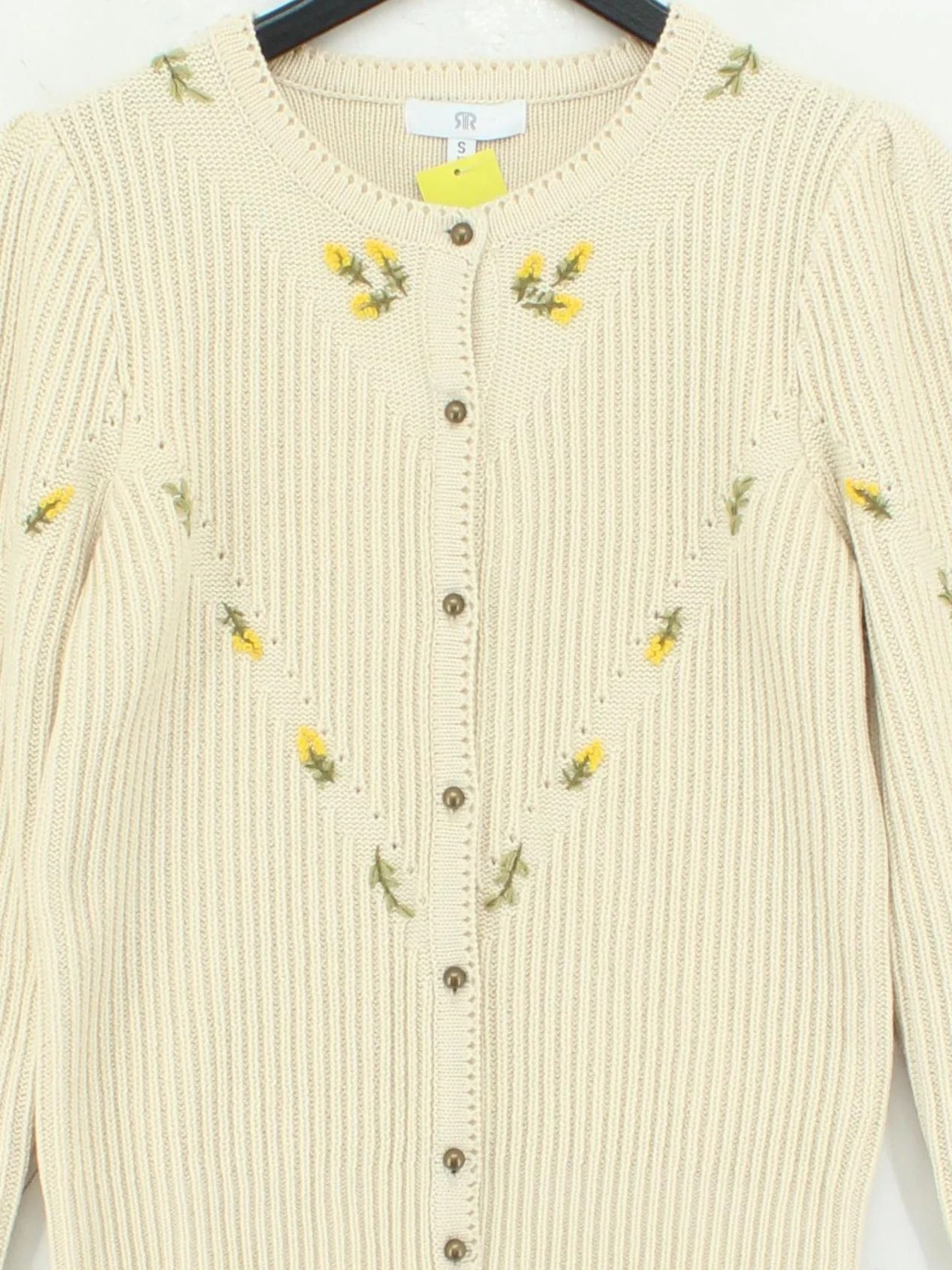 River Island Women's Cardigan S Cream Polyester with Wool, Polyamide Cardigan - Image 3
