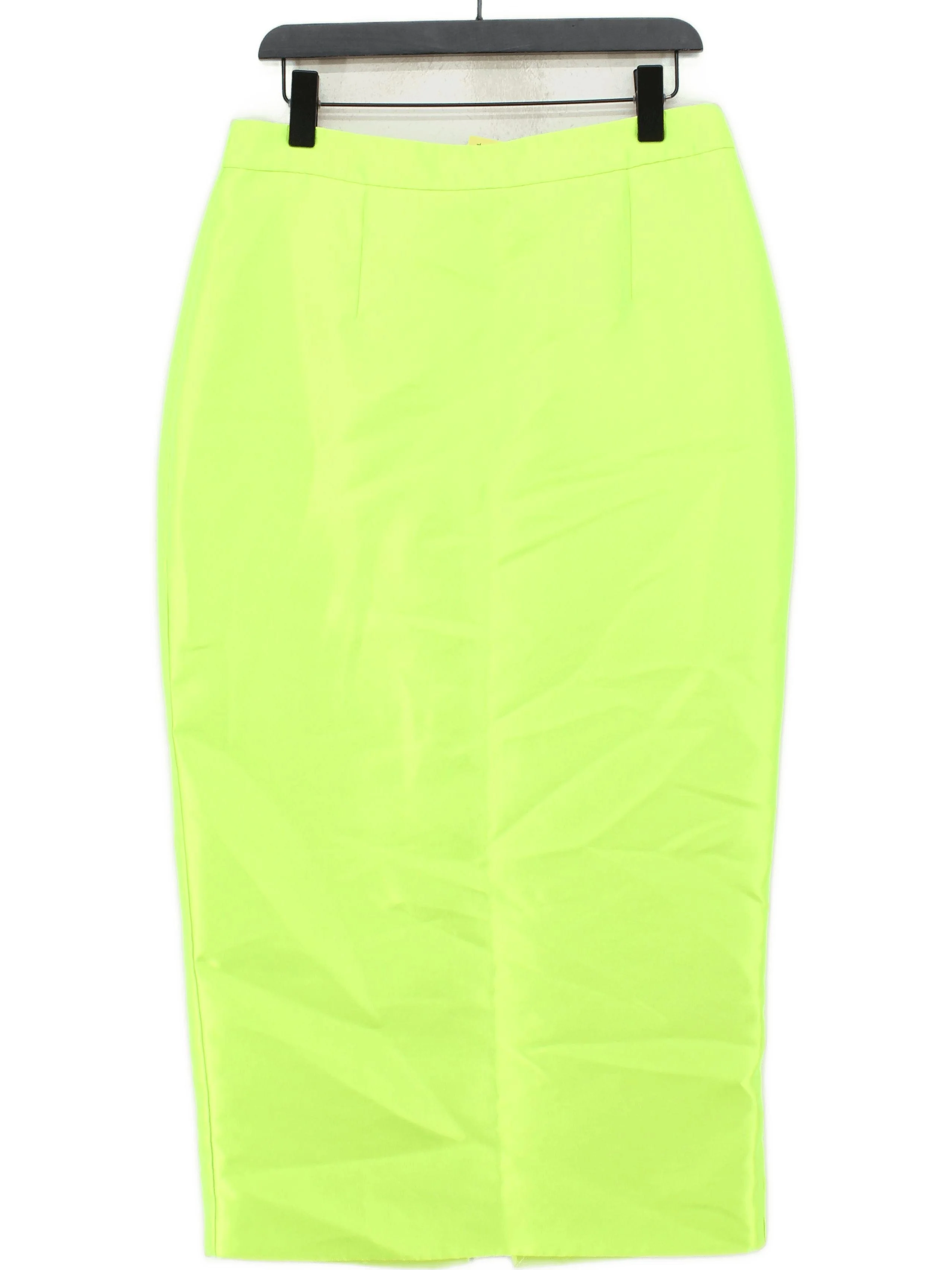 River Island Women's Midi Skirt UK 14 Yellow 100% Polyester Straight & Pencil