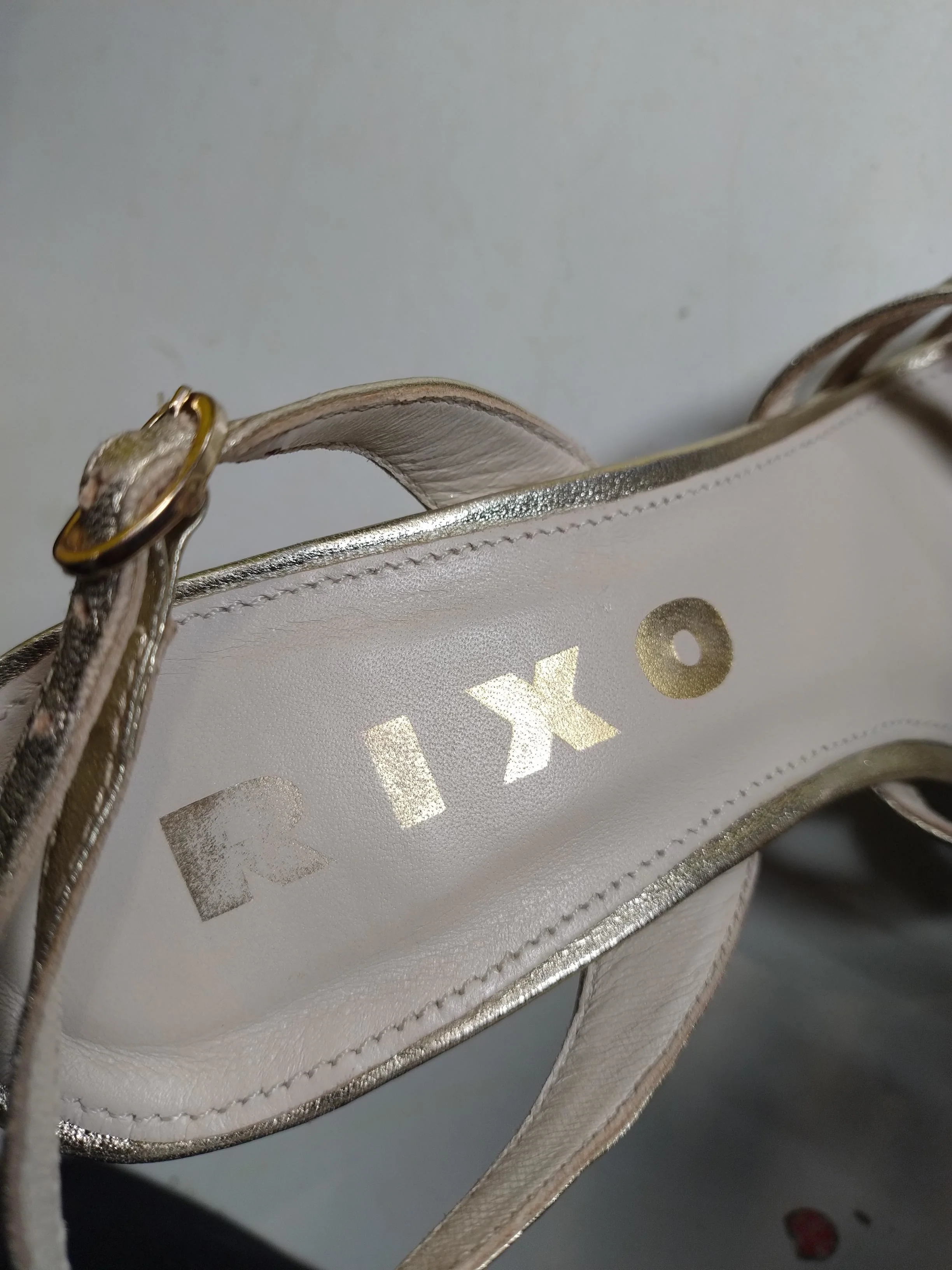 RIXO Women's Heels UK 4 Gold 100% Leather Strappy - Image 8
