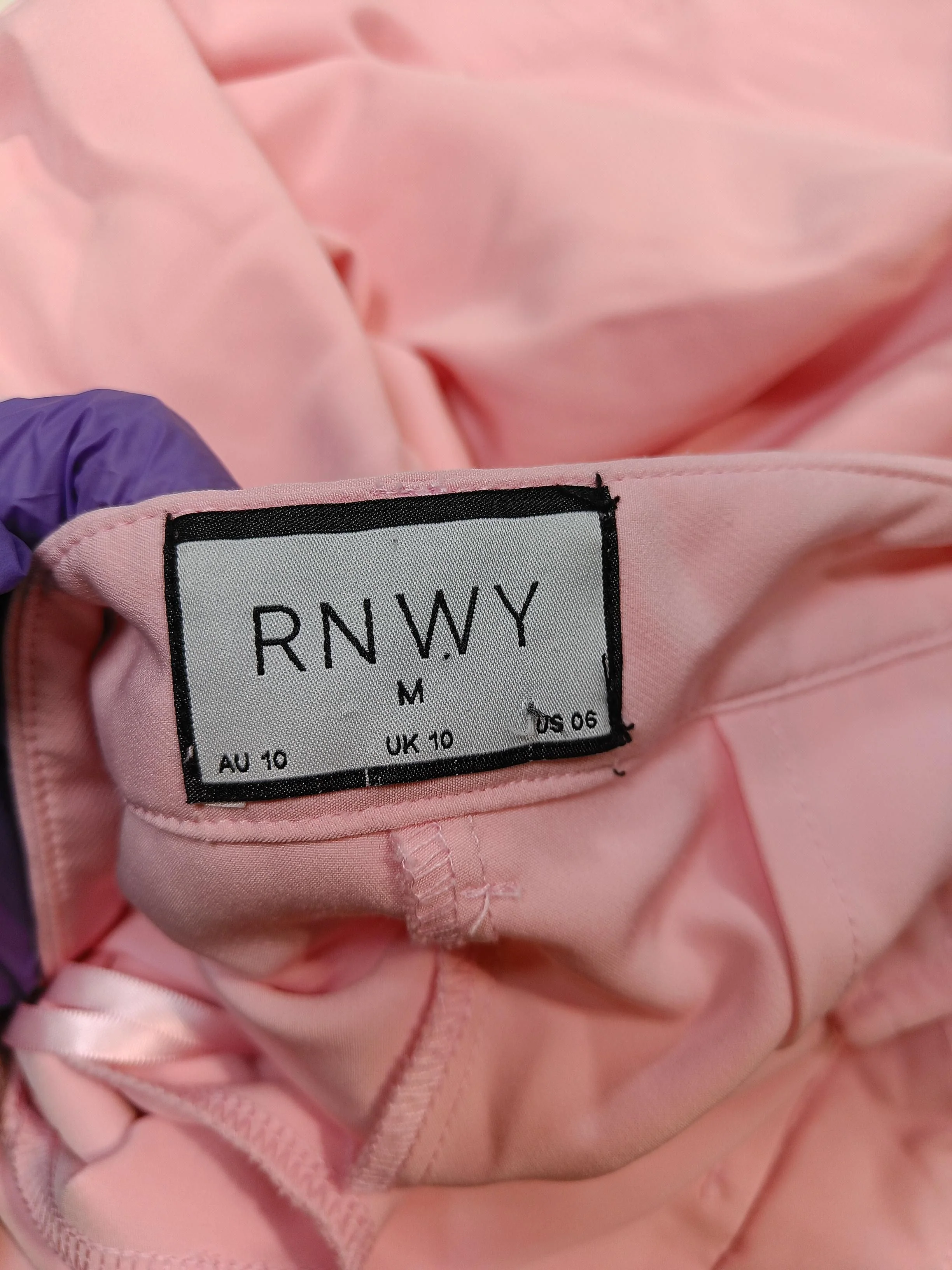 RNWY Women's Trousers UK 10 Pink Polyester with Elastane Wide-Leg Chino - Image 5