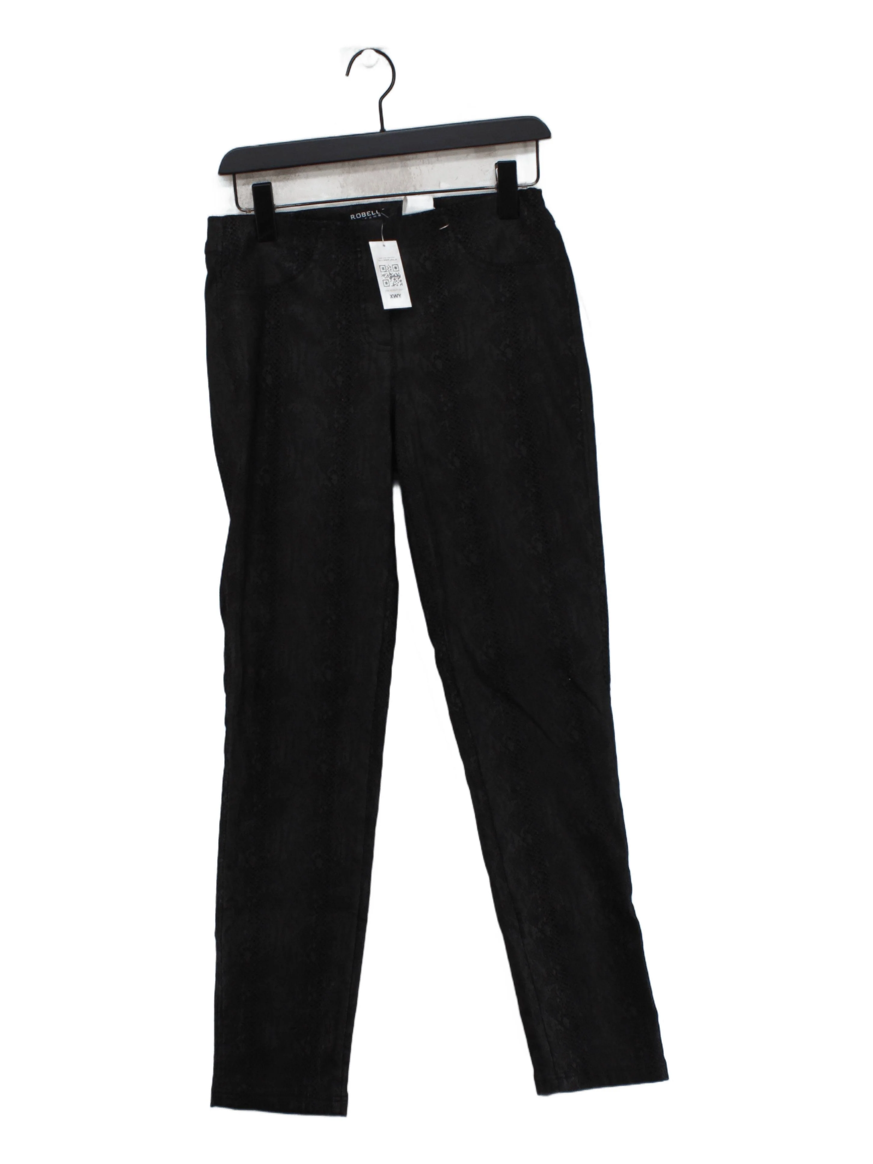Robell Women's Trousers W 28 in Black Polyester with Elastane Chino