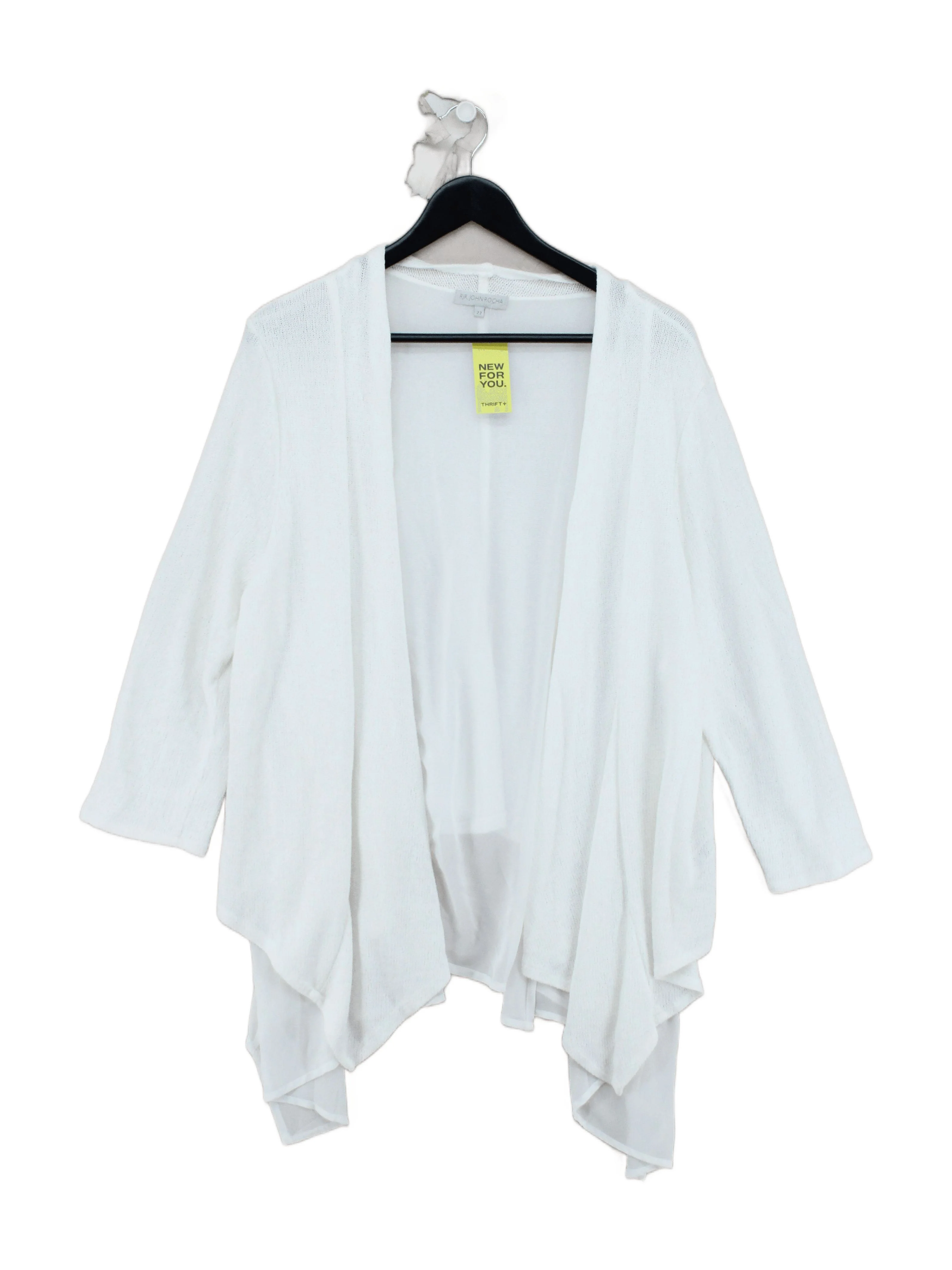 Rocha.John Rocha Women's Cardigan UK 22 White Viscose with Polyester Cardigan