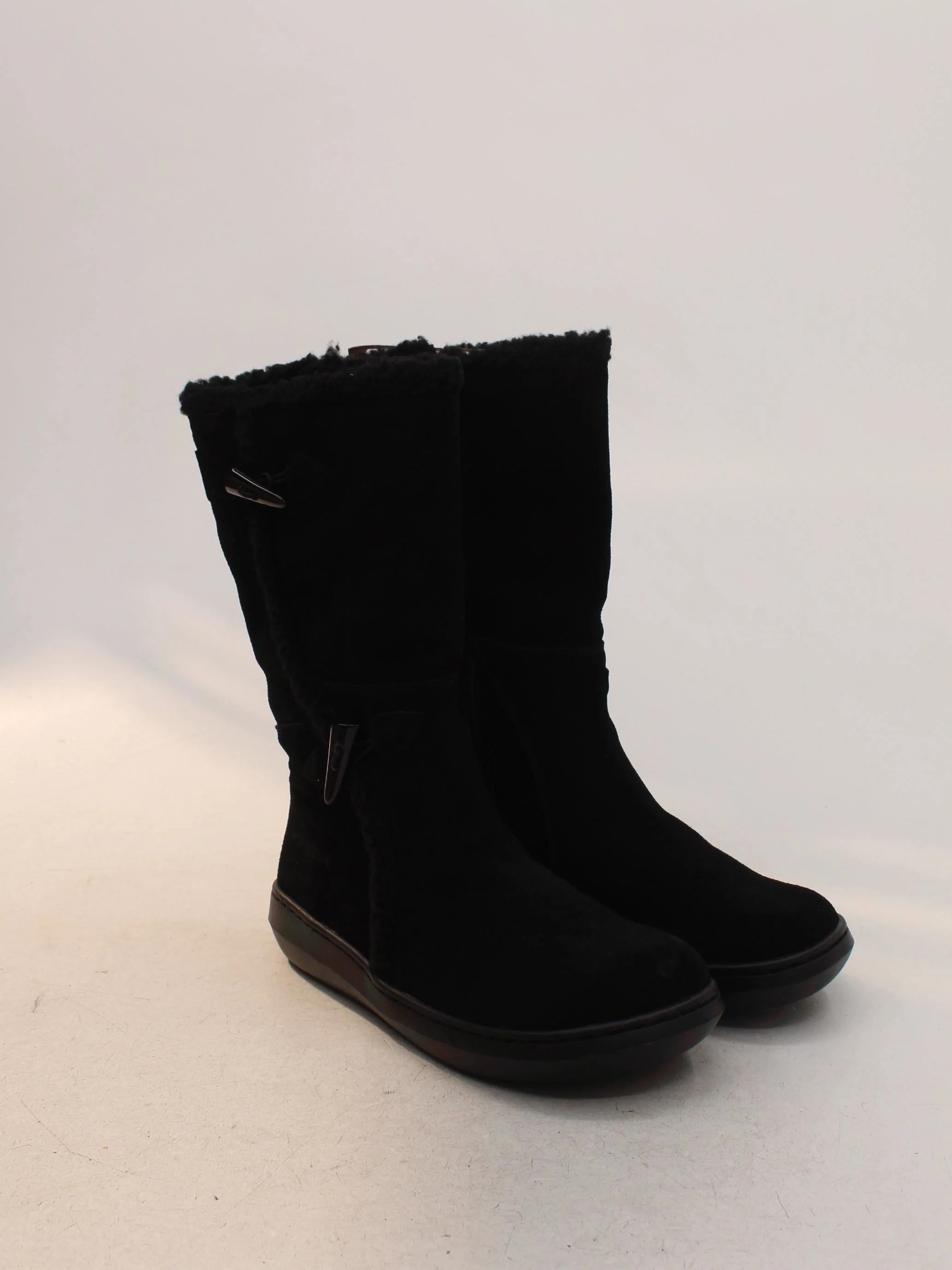 Rocket Dog Women's Boots UK 8 Black Suede with Faux Fur Combat - Image 4