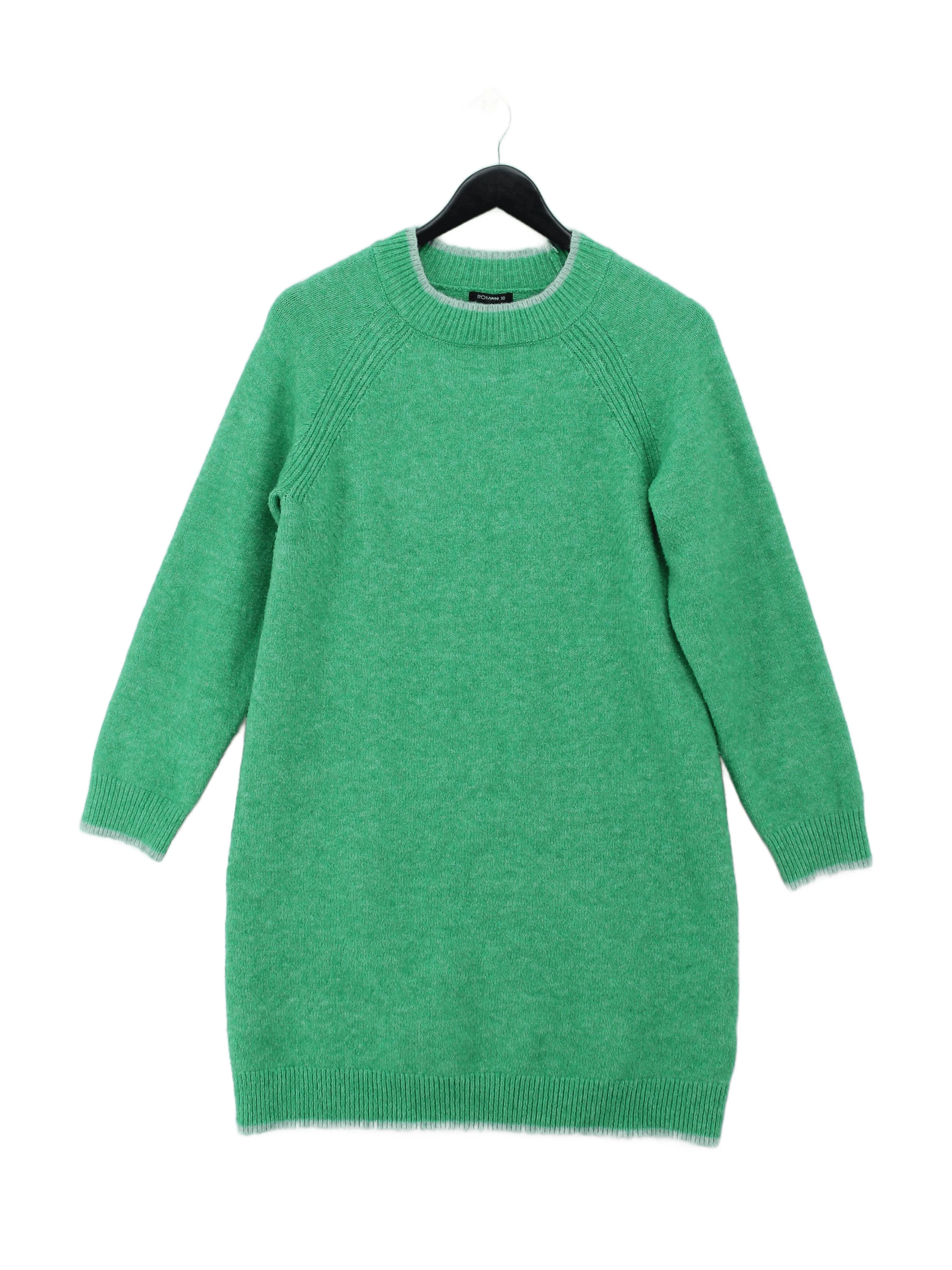 roman originals Jumper Mini Dress UK10 in Green