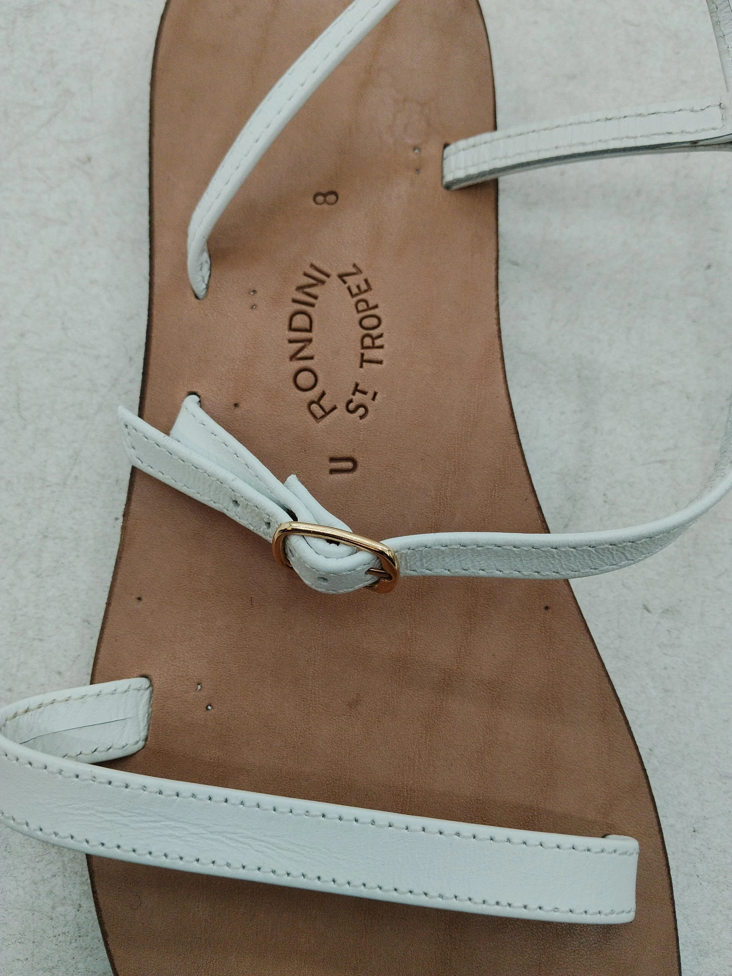 Rondini St. Tropez Women's Sandals UK 8 White 100% Leather Strappy - Image 6