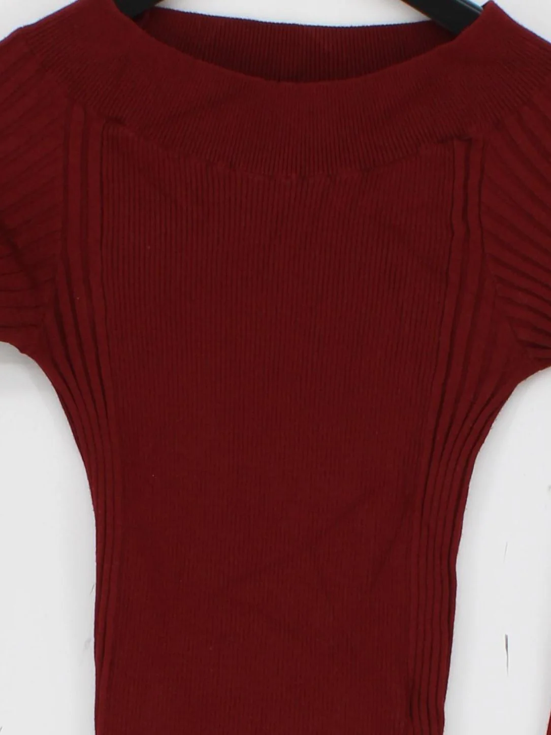 Rouje Women's Top UK 10 Red Viscose with Polyester Long Sleeve Round Neck Basic - Image 3
