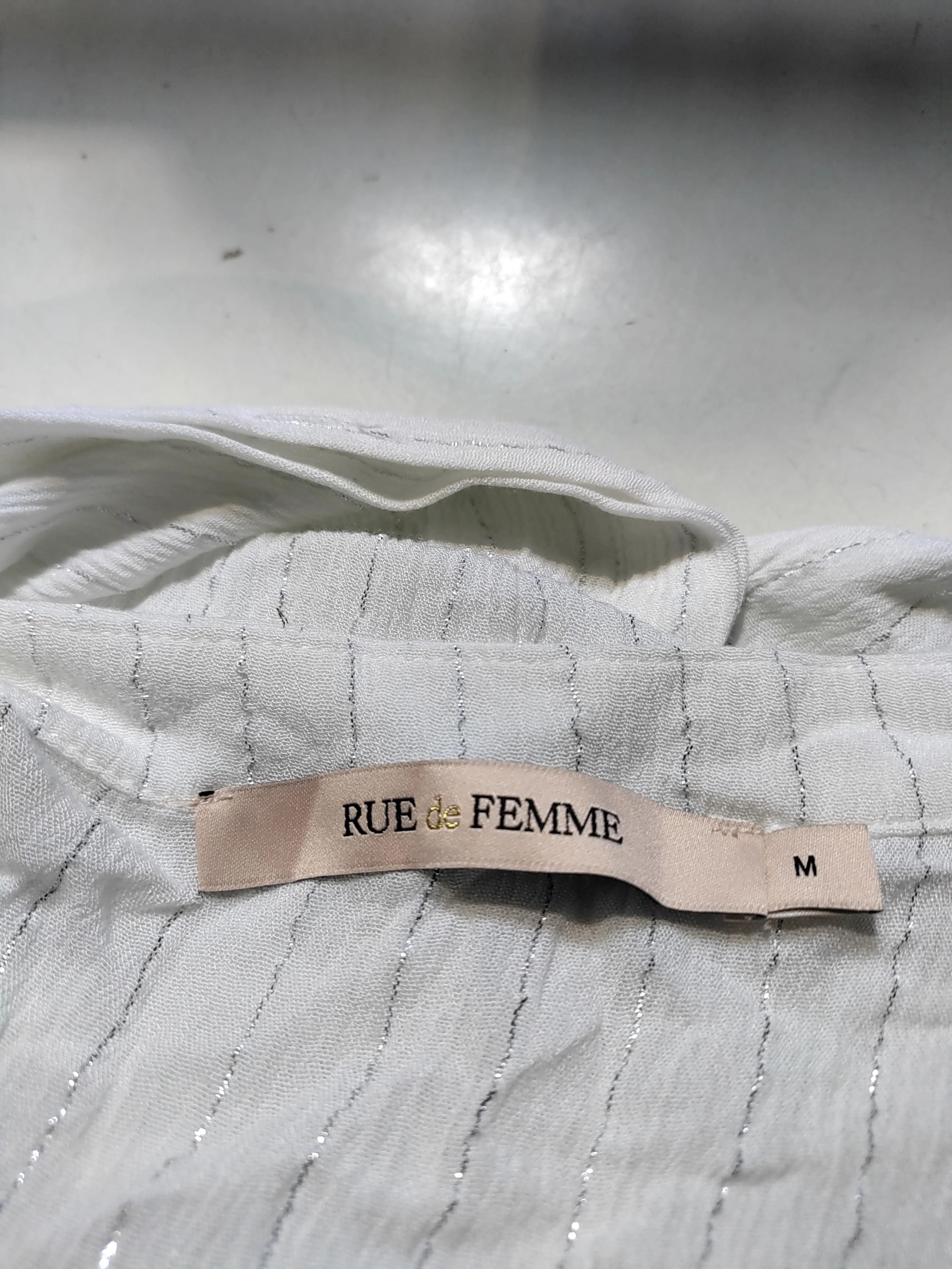 Rue De Femme Women's Blouse M White Viscose with Other Basic - Image 6