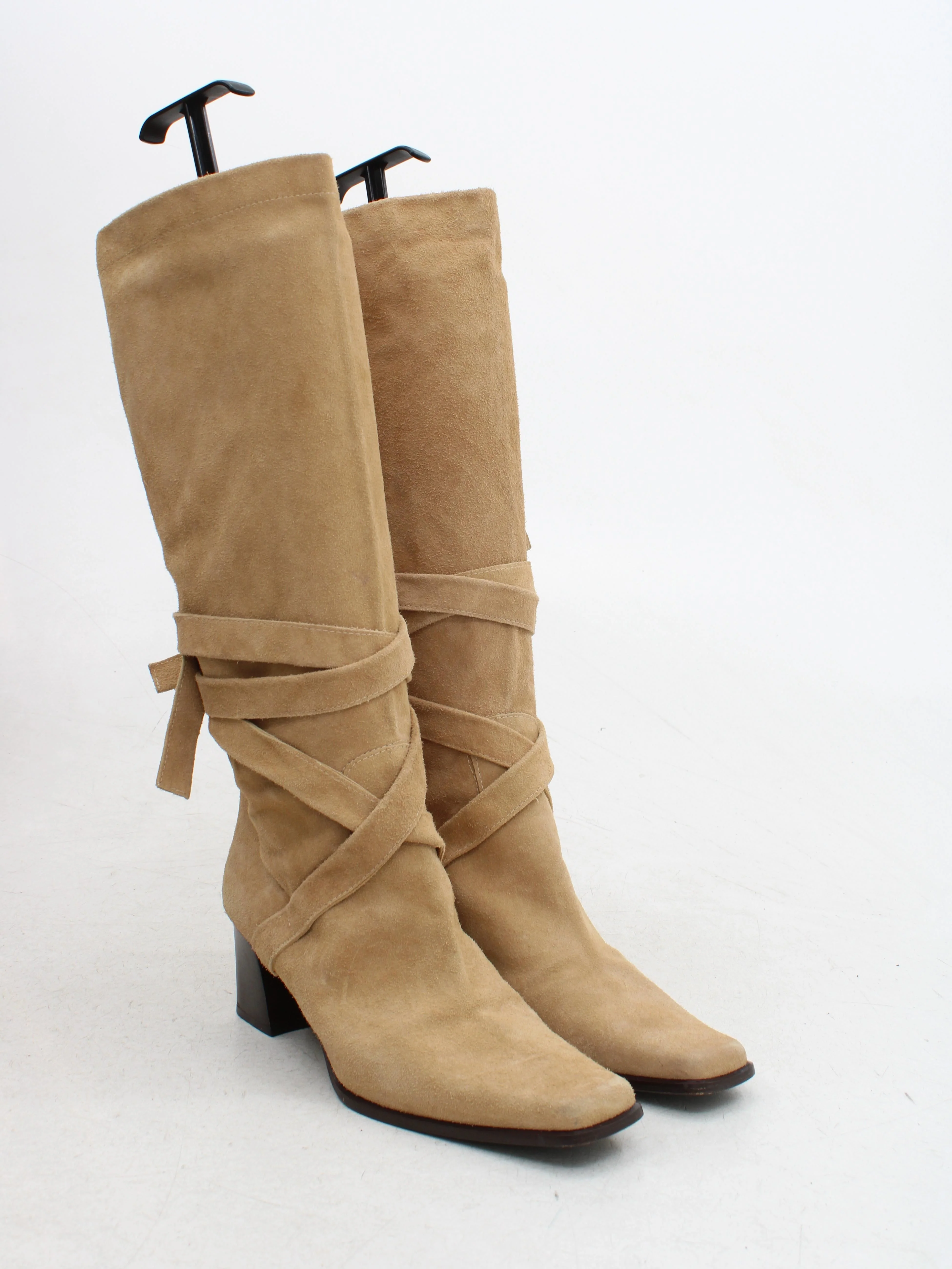 Russell & Bromley Women's Boots UK 5 Tan Suede with Leather Platform - Image 4