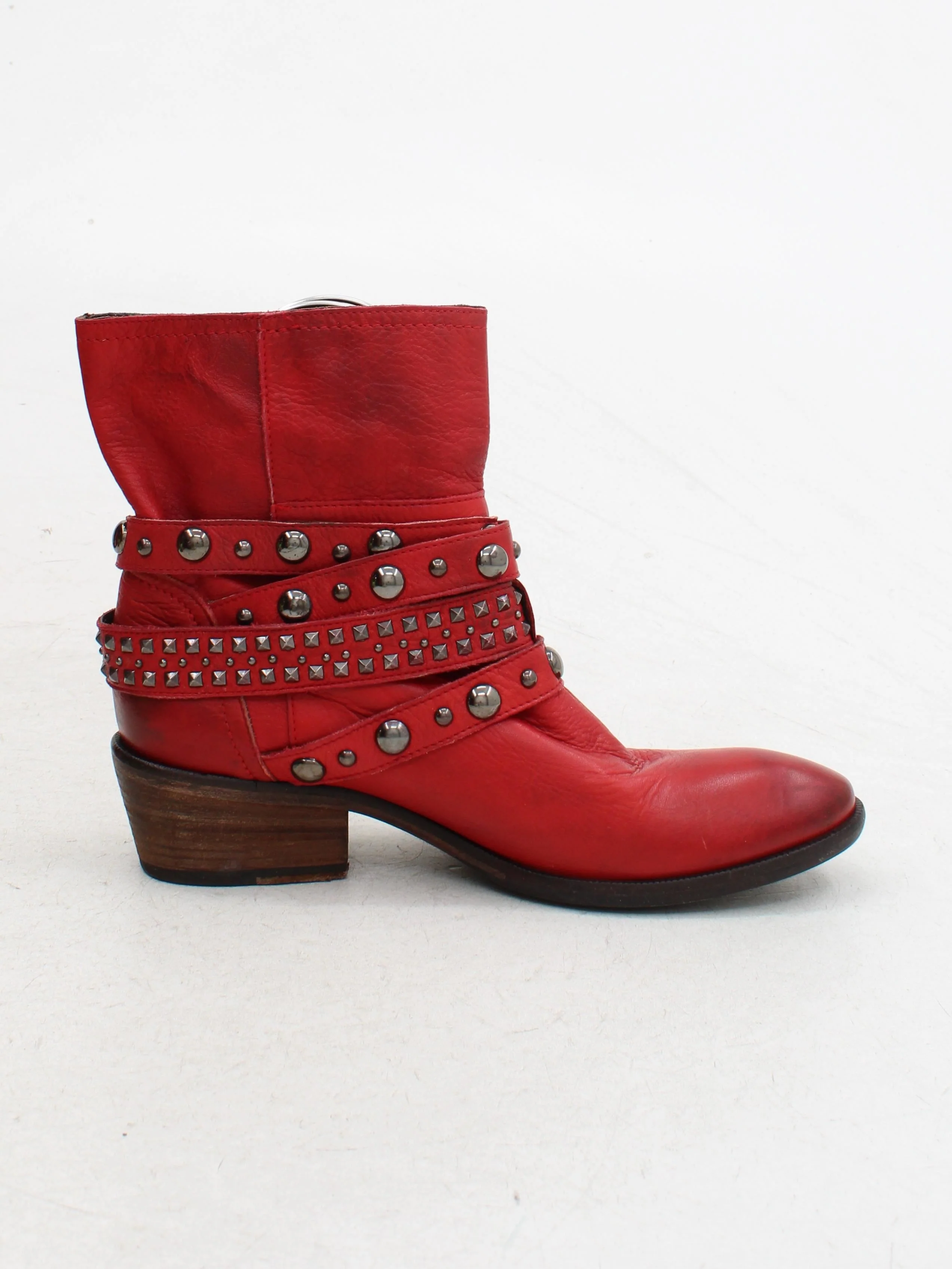 Russell & Bromley Women's Boots UK 6 Red 100% Leather Combat - Image 5
