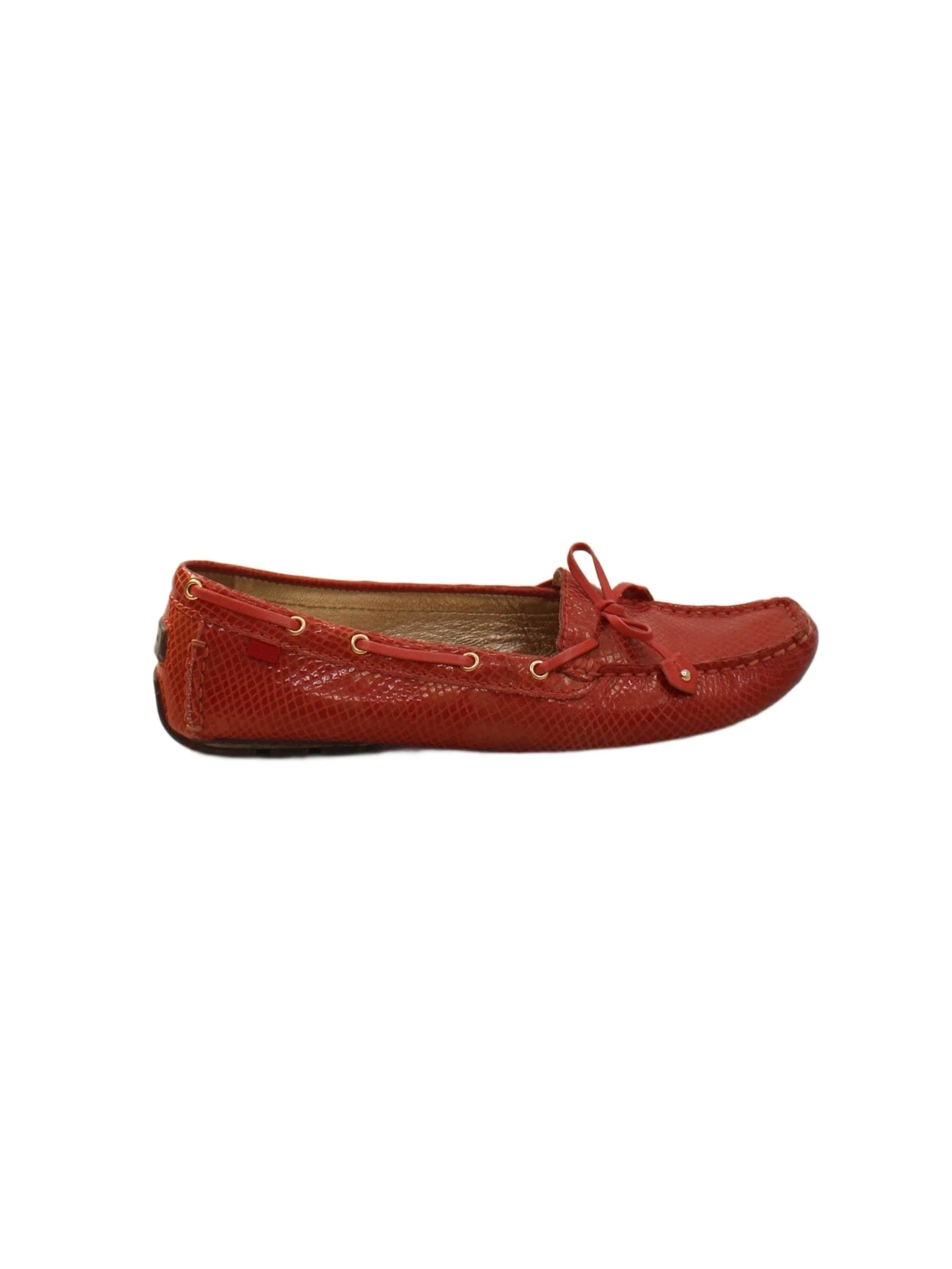 Russell & Bromley Women's Flat Shoes UK 7.5 Red Animal Print 100% Leather Loafer