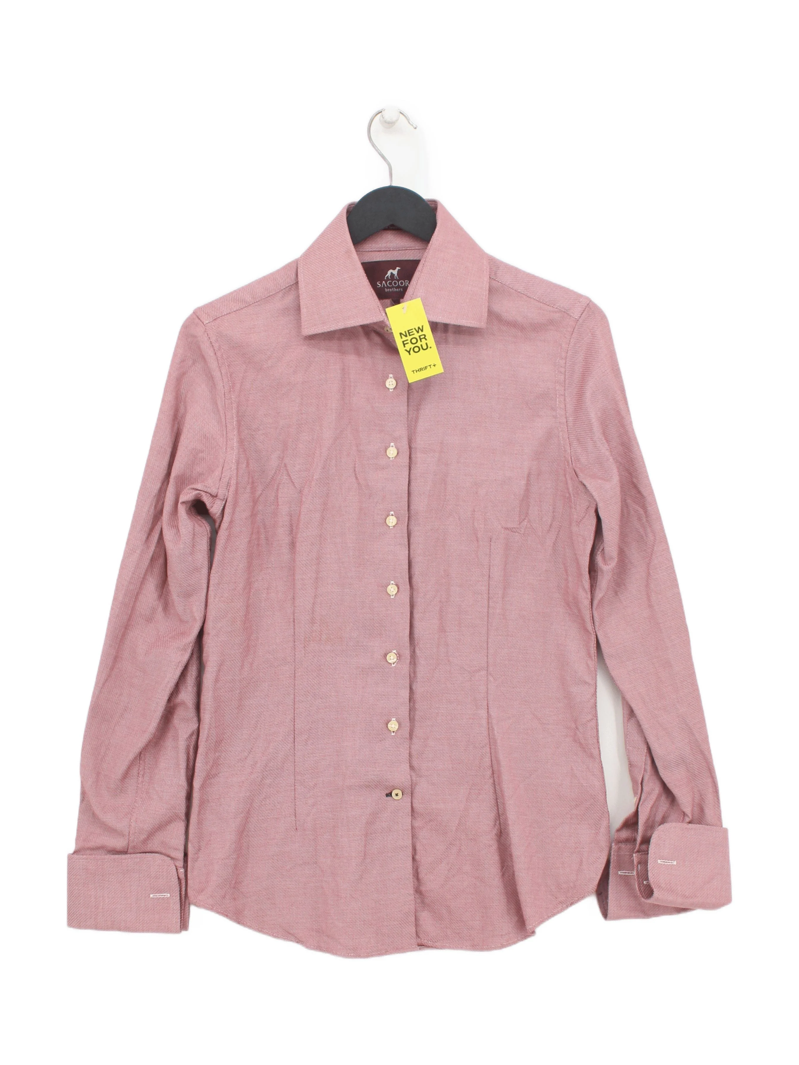 Sacoor Brothers Men's Shirt Chest: 40 in Red 100% Cotton Basic