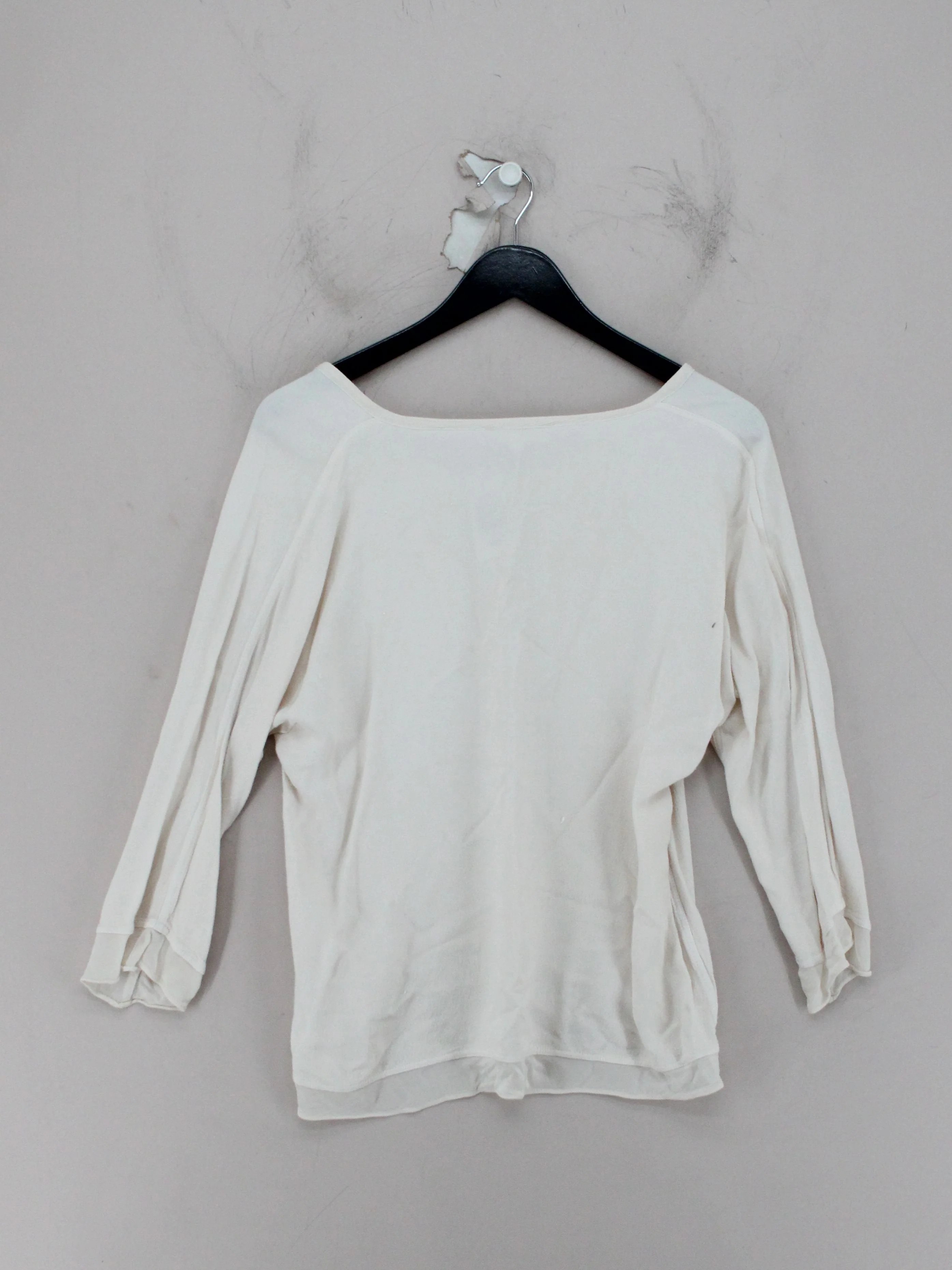 Sahara Women's Top S Cream 100% Viscose 3/4 Sleeve V-Neck Basic - Image 2