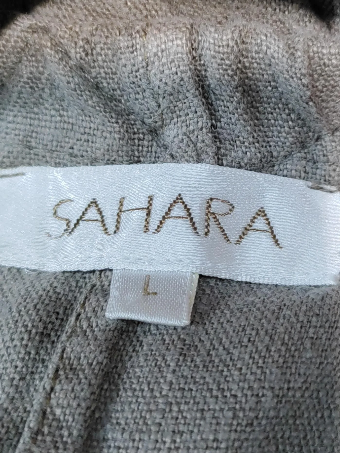 Sahara Women's Trousers L Tan 100% Linen Wide-Leg Sweatpants - Image 6