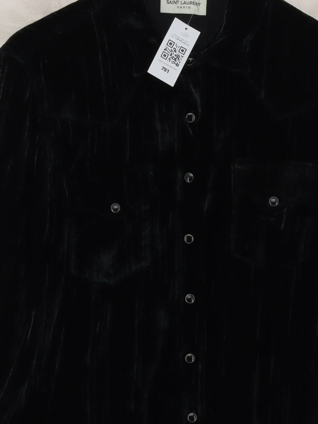 Saint Laurent Men's Shirt L Black Viscose with Silk Basic - Image 3