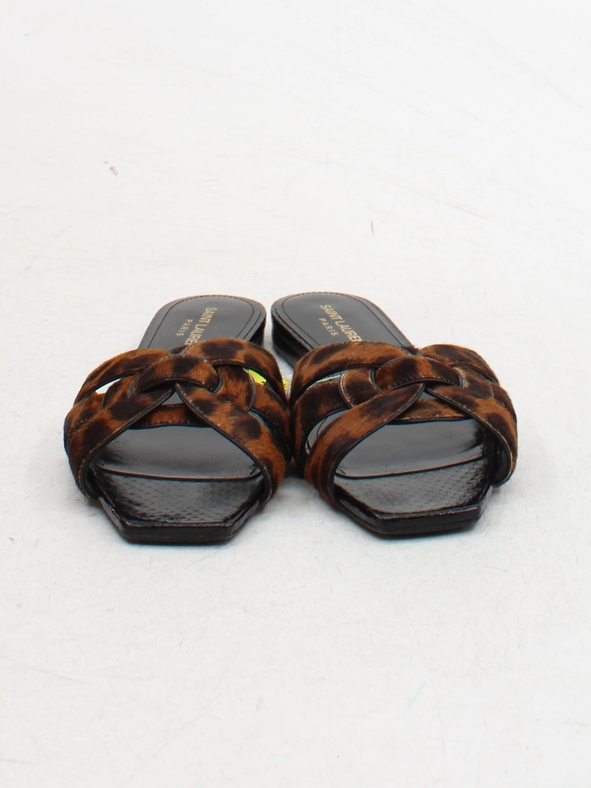 Saint Laurent Women's Sandals UK 6 Brown Animal Print 100% Animal Fur Slider - Image 2