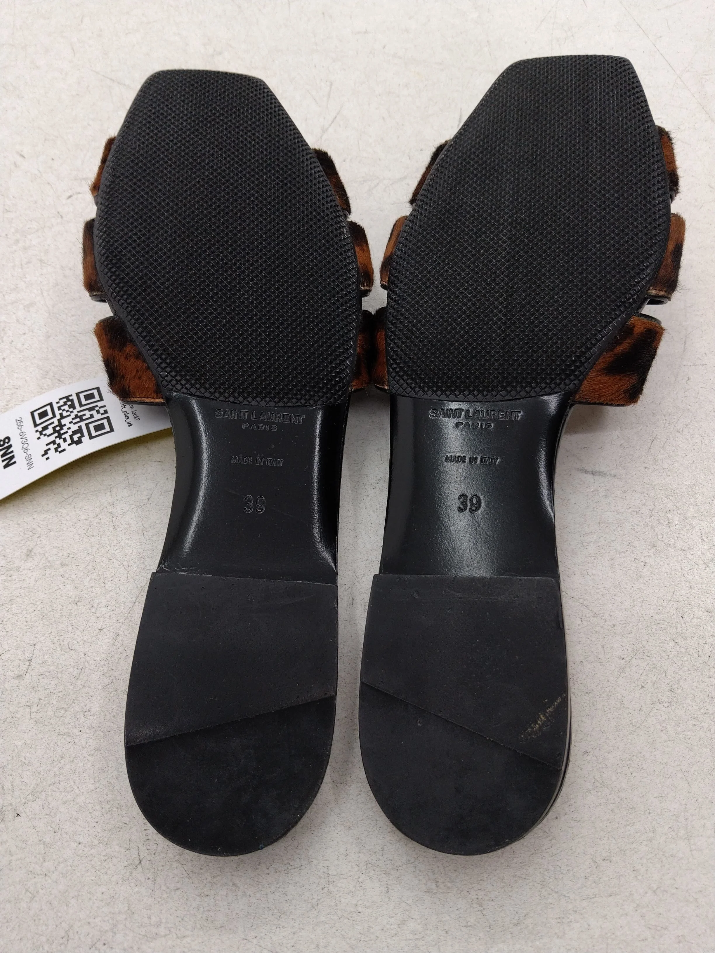 Saint Laurent Women's Sandals UK 6 Brown Animal Print 100% Animal Fur Slider - Image 7