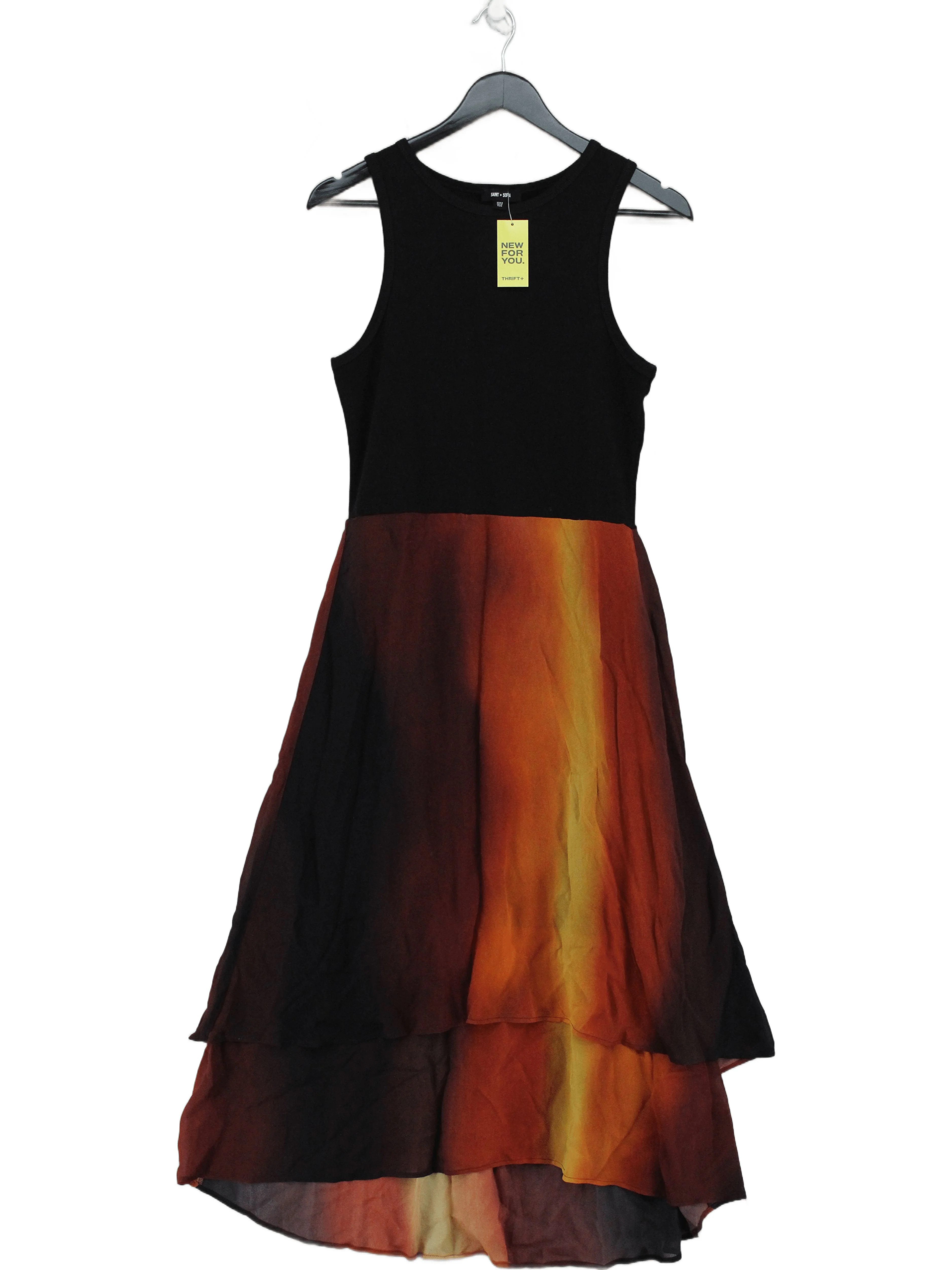 Saint + Sofia Tank Midi Dress UK12 in Multi
