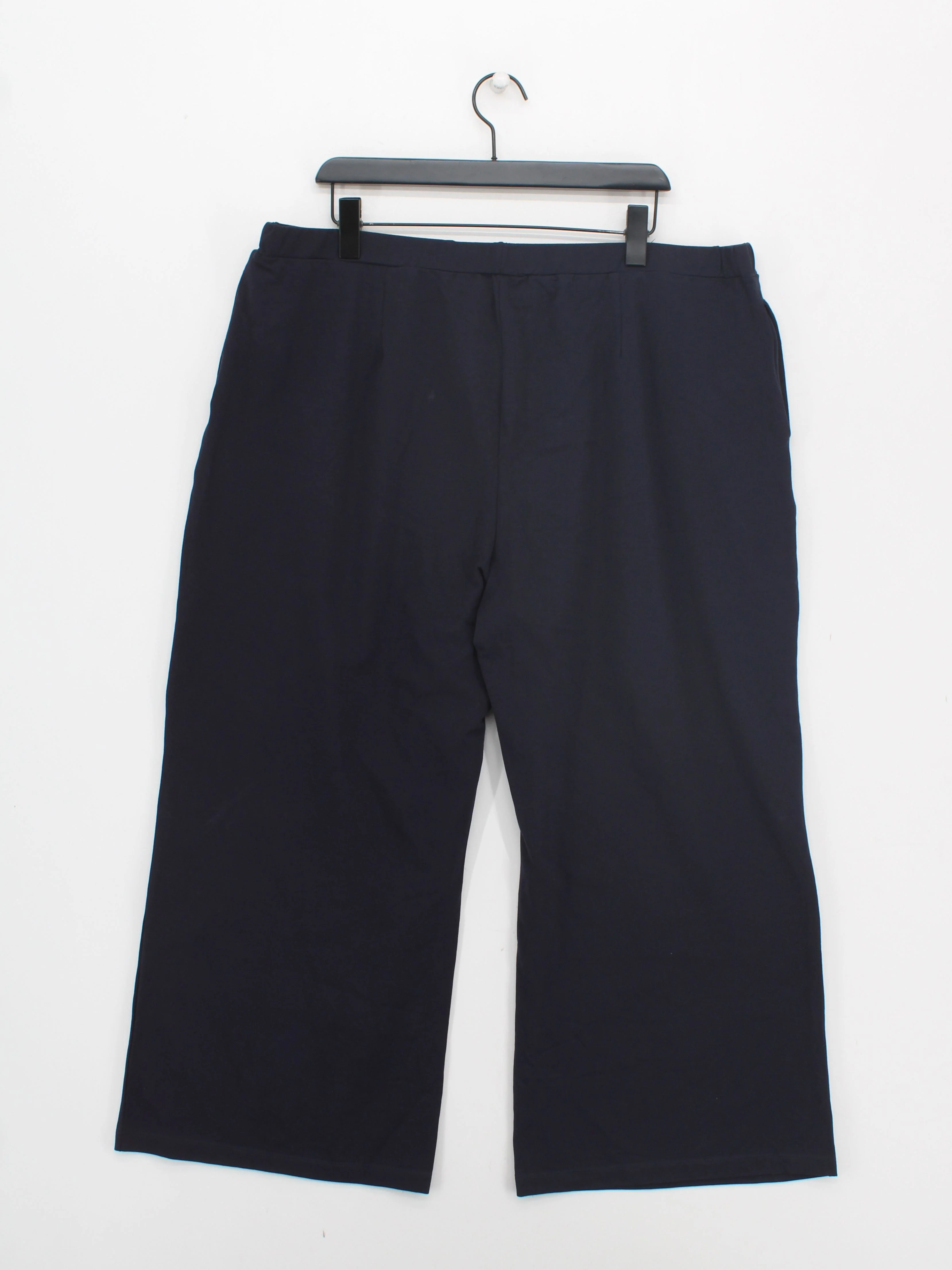 Saint + Sofia Women's Trousers UK 22 Blue Cotton with Elastane Wide-Leg Cropped - Image 2