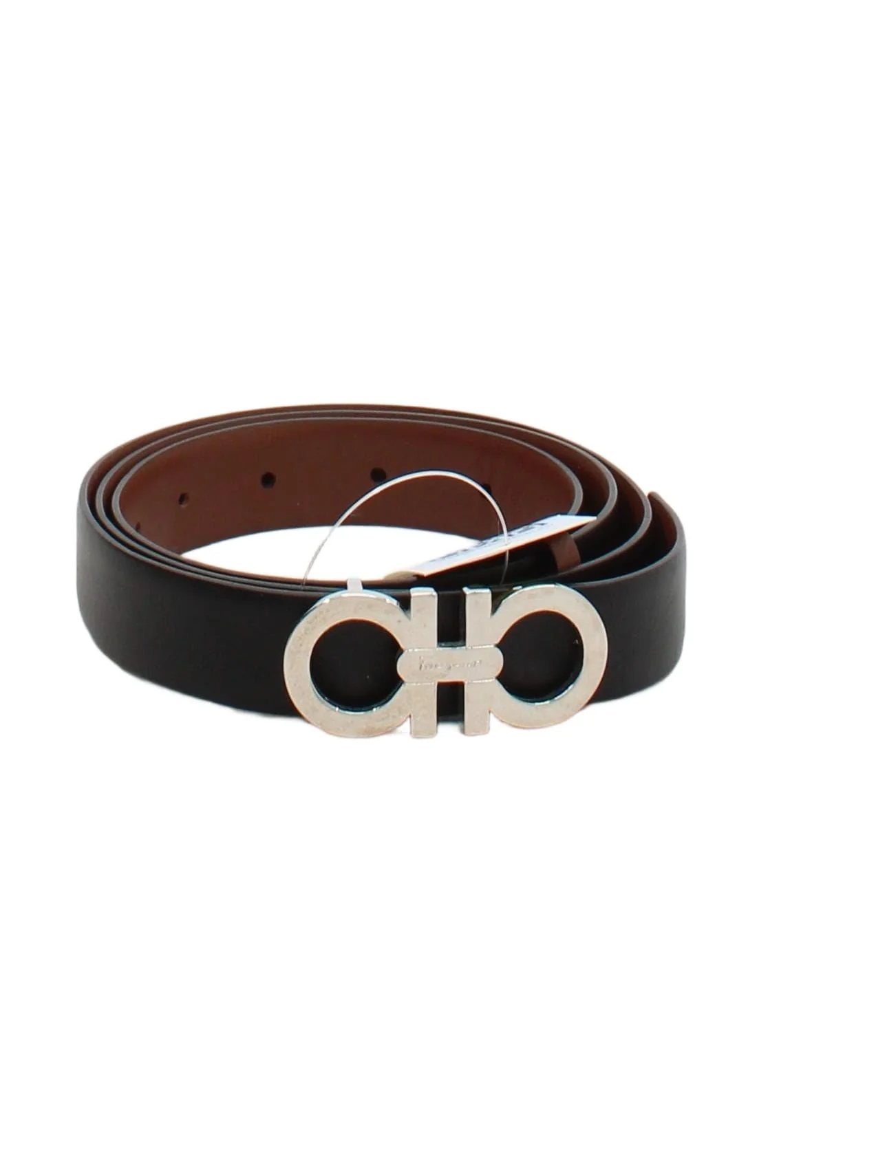 Salvatore Ferragamo Men's Belt Black 100% Leather Dress Belt