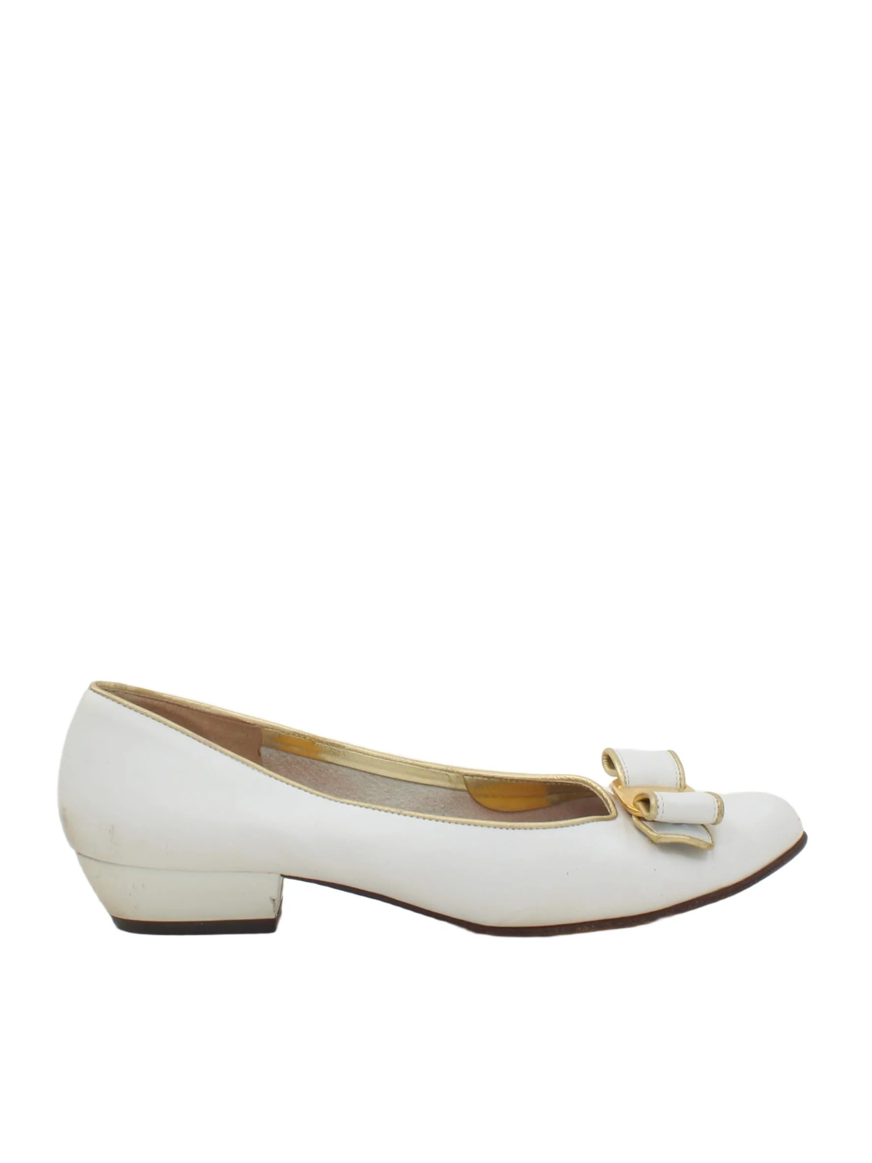 Salvatore Ferragamo Women's Flat Shoes UK 3.5 White 100% Other Ballet