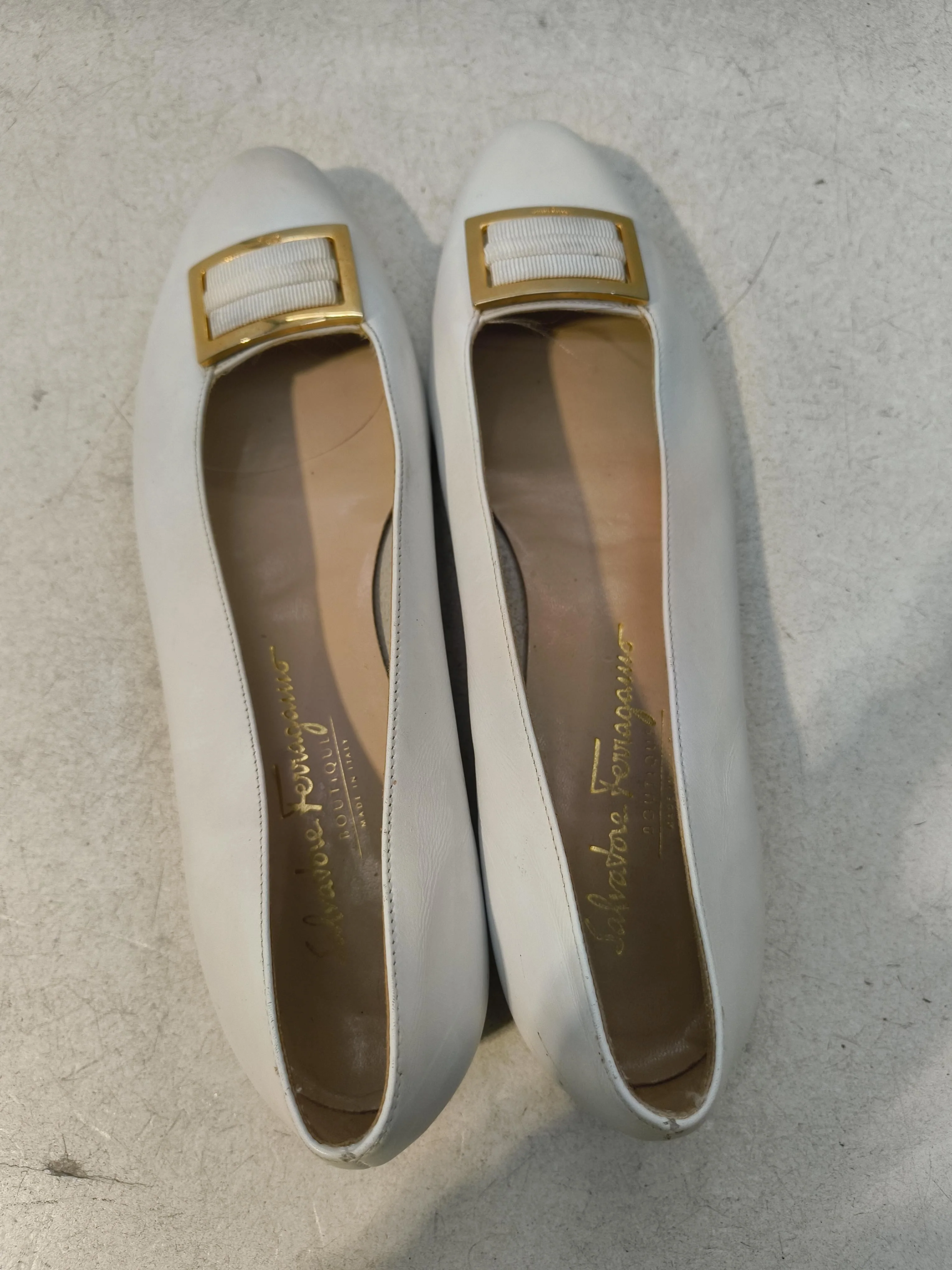 Salvatore Ferragamo Women's Flat Shoes UK 9 White 100% Leather Ballet - Image 6