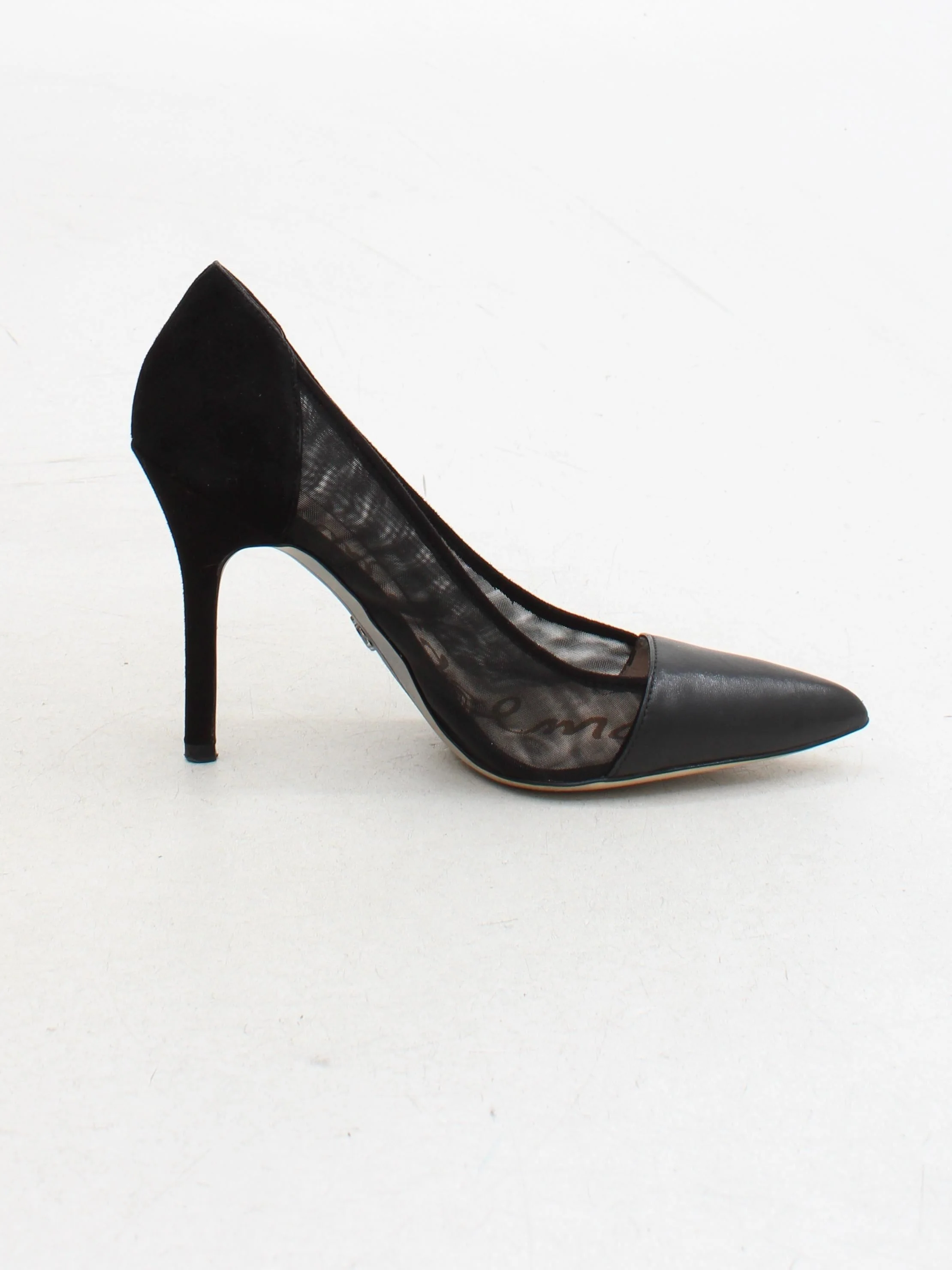 Sam Edelman Women's Heels UK 3 Black Suede with Leather, Other Court - Image 5