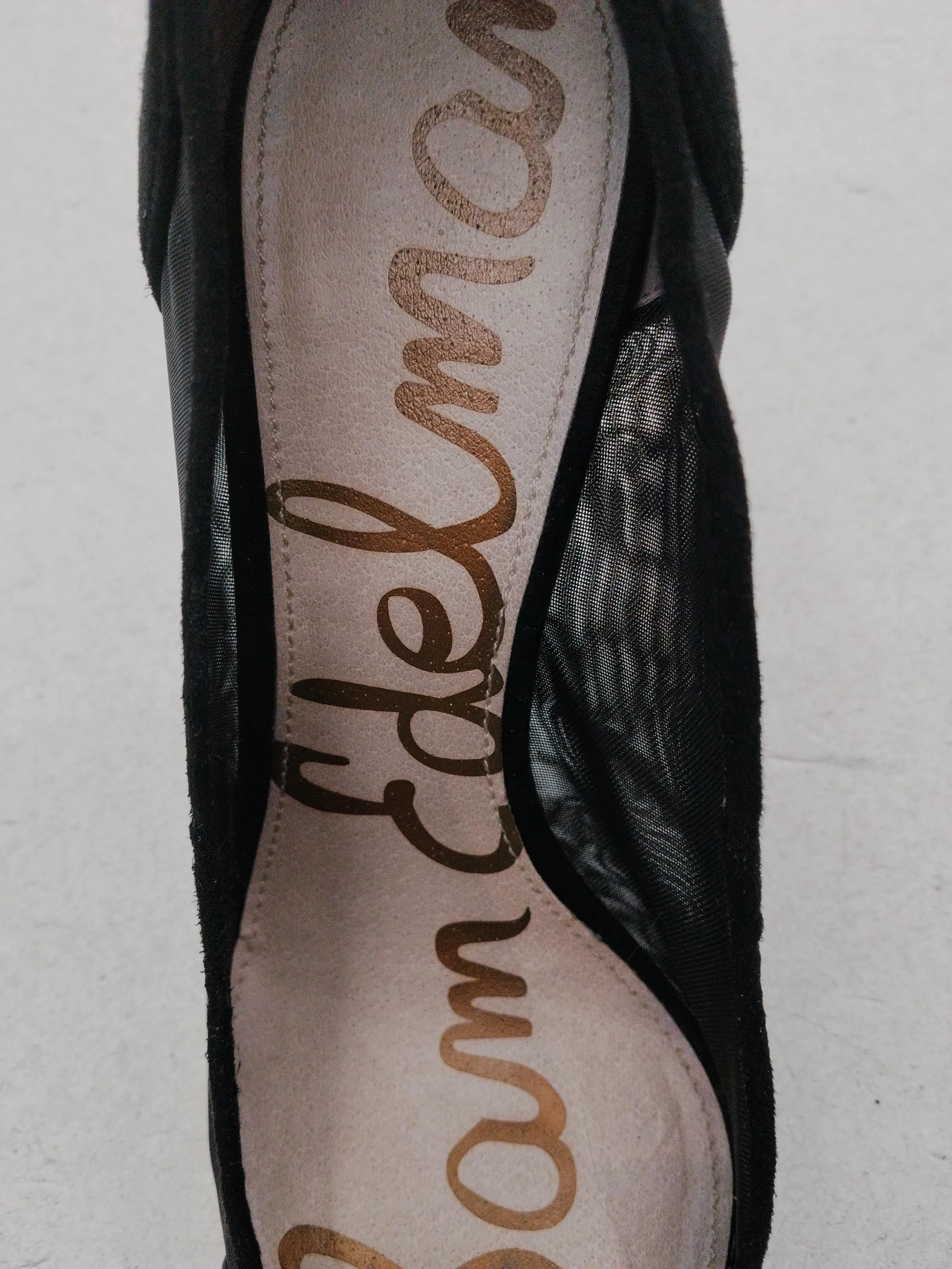 Sam Edelman Women's Heels UK 3 Black Suede with Leather, Other Court - Image 6