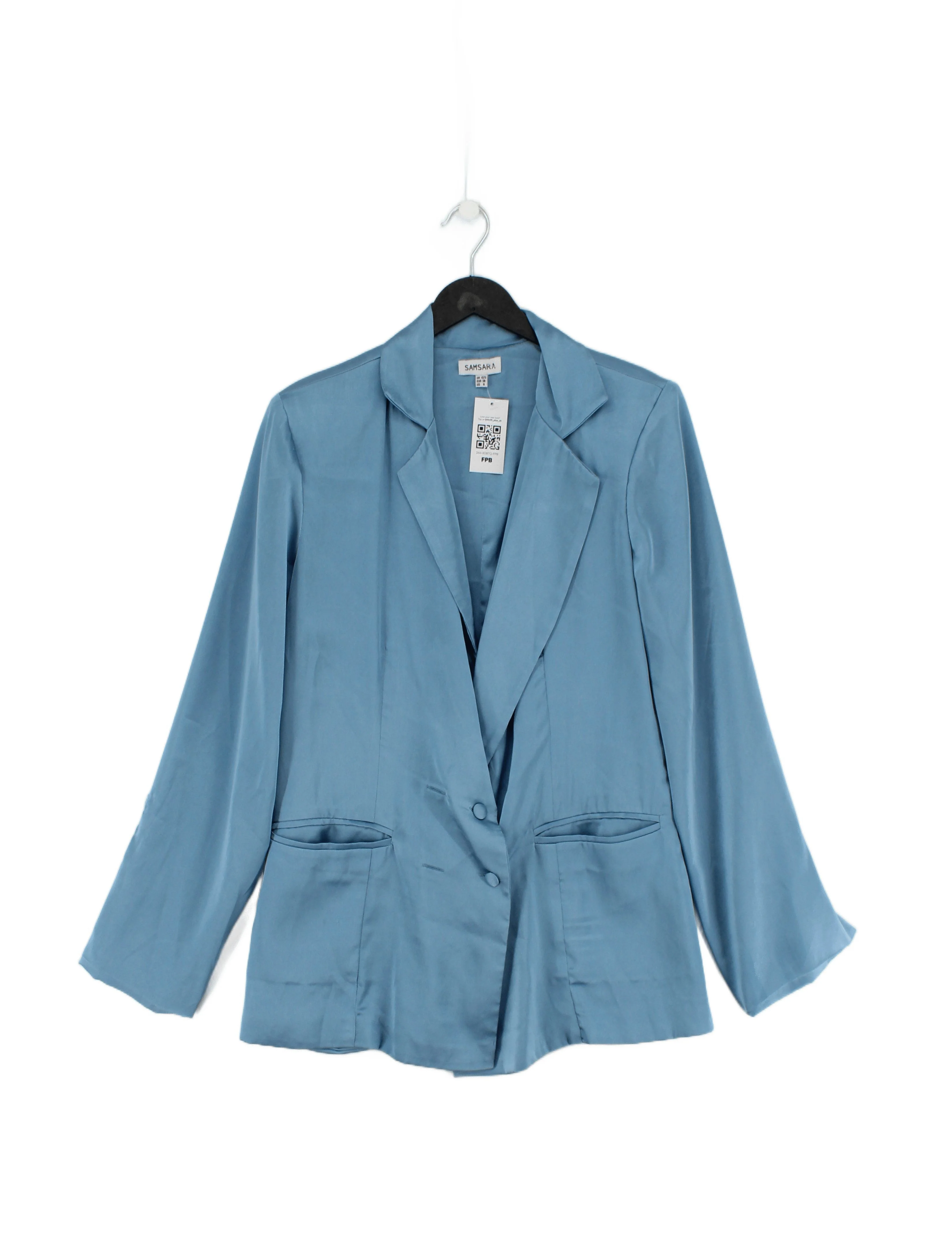 Samsara Women's Blazer UK 10 Blue 100% Polyester Overcoat