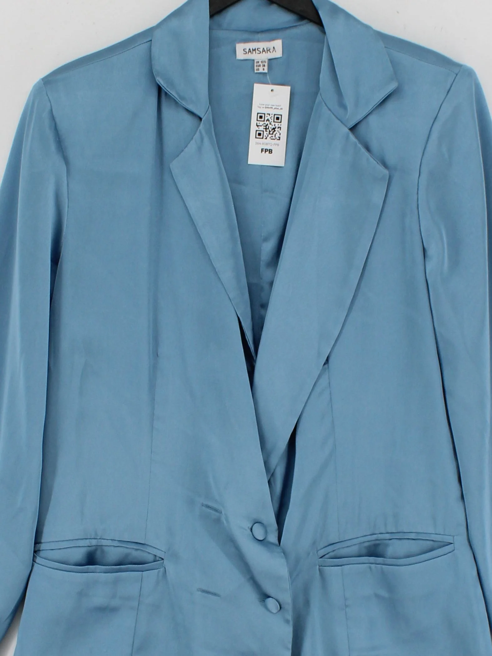 Samsara Women's Blazer UK 10 Blue 100% Polyester Overcoat - Image 3