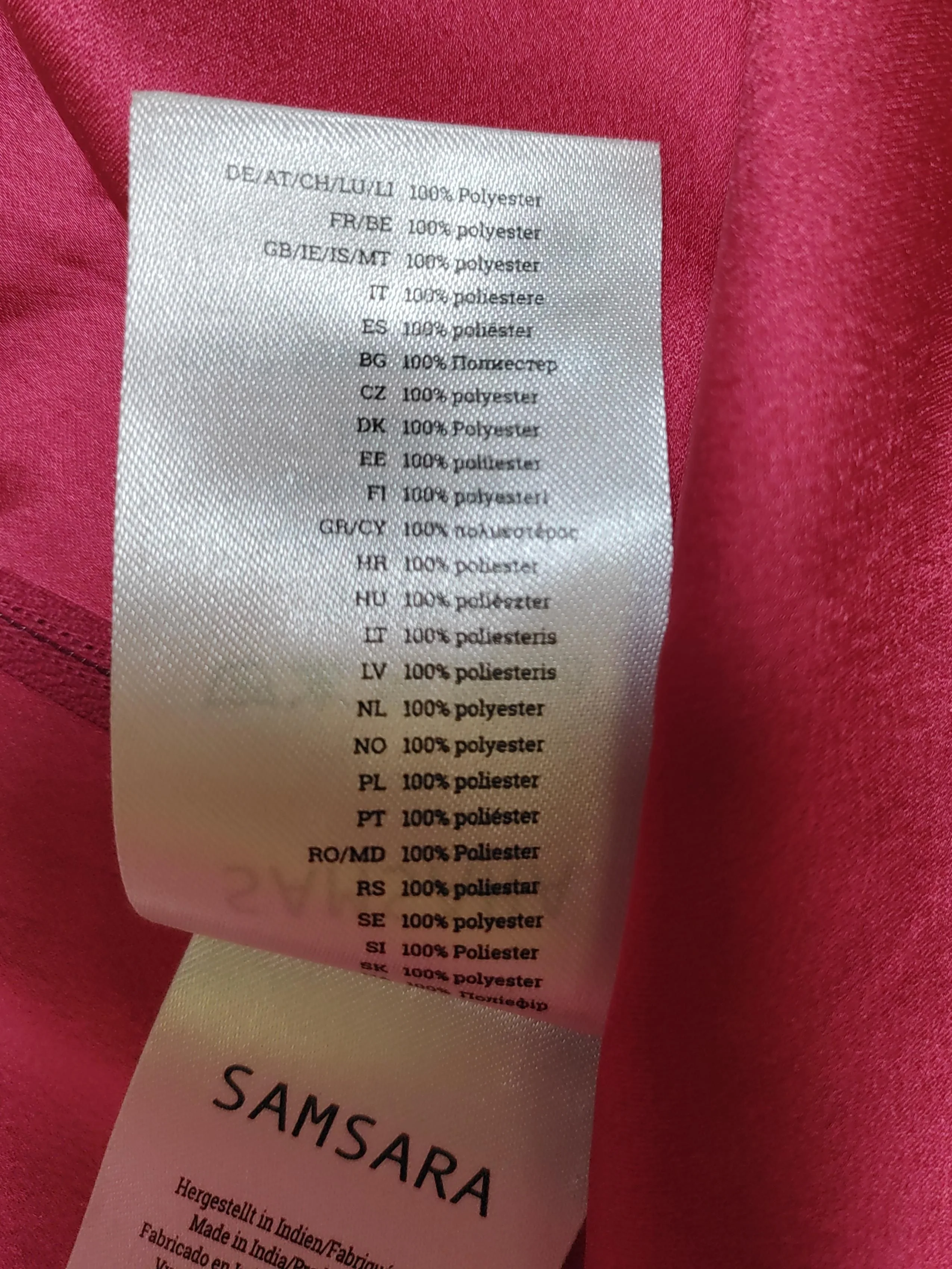Samsara Women's Top UK 12 Red 100% Polyester Sleeveless V-Neck Cropped - Image 7