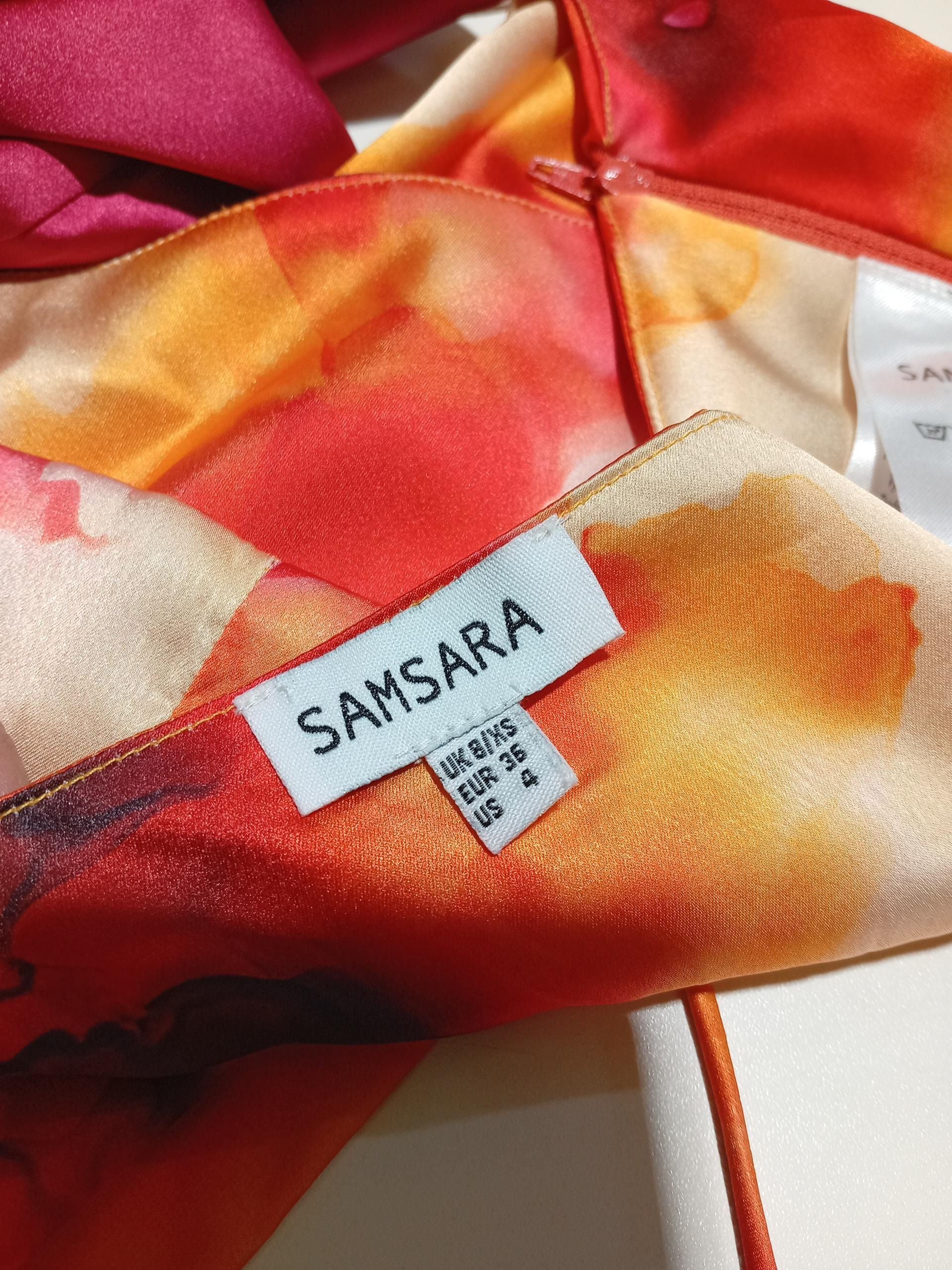 Samsara Women's Top UK 8 Multi 100% Polyester Sleeveless Square Neck Cropped - Image 5