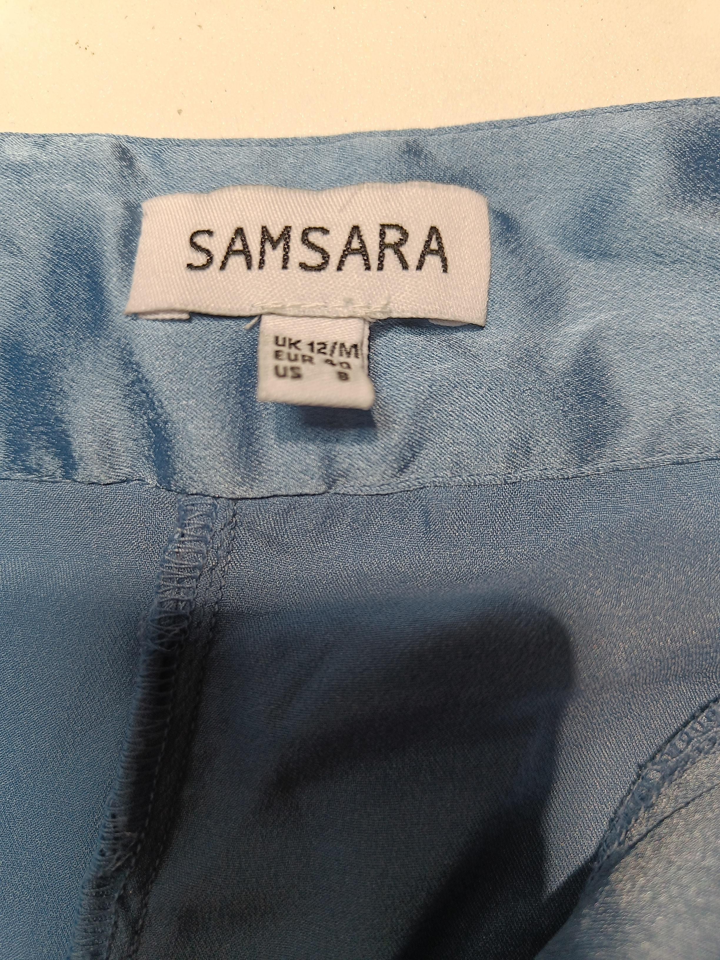 Samsara Women's Trousers UK 12 Blue 100% Other Wide-Leg Chino - Image 5