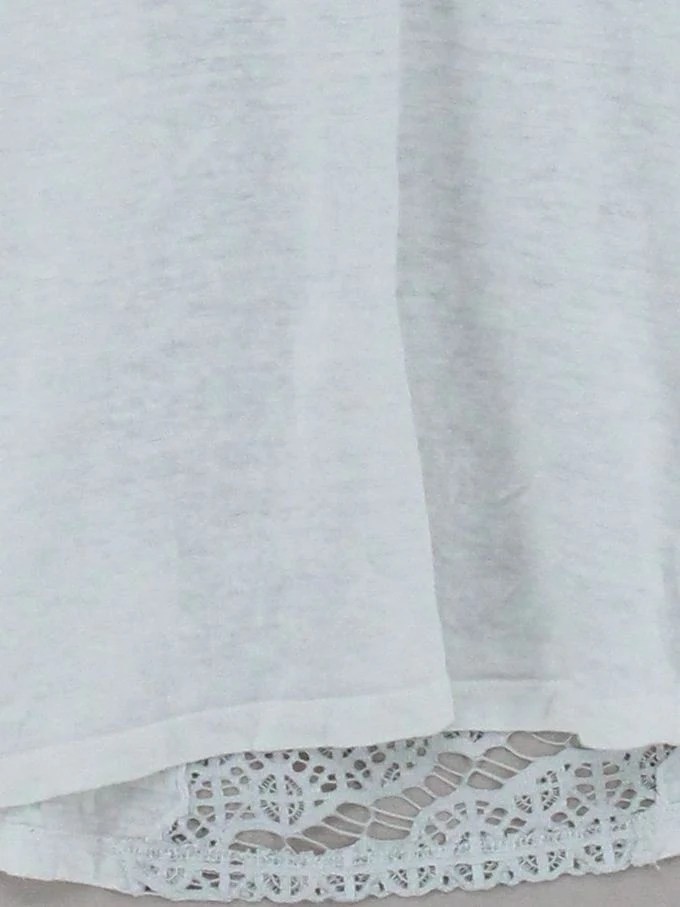 Sandro Women's T-Shirt M White 100% Cotton Sleeveless V-Neck Basic - Image 4
