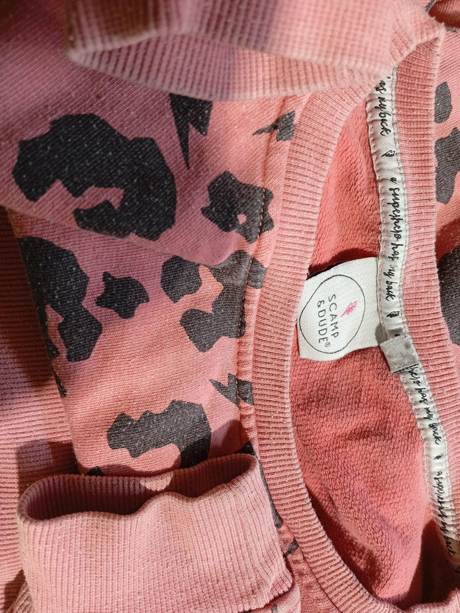 Scamp & Dude Women's Hoodie L Pink Animal Print Cotton with Polyester Pullover - Image 6