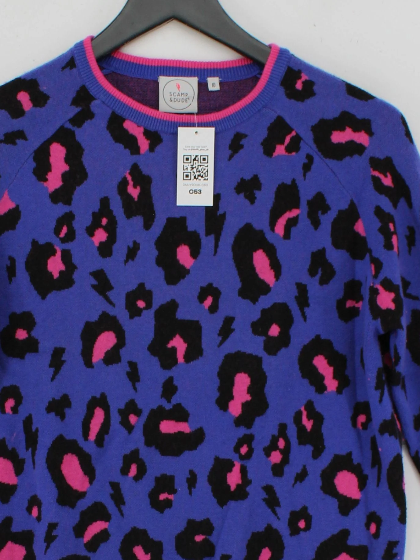 Scamp & Dude Women's Jumper UK 10 Blue Nylon with Cotton, Wool Pullover - Image 3