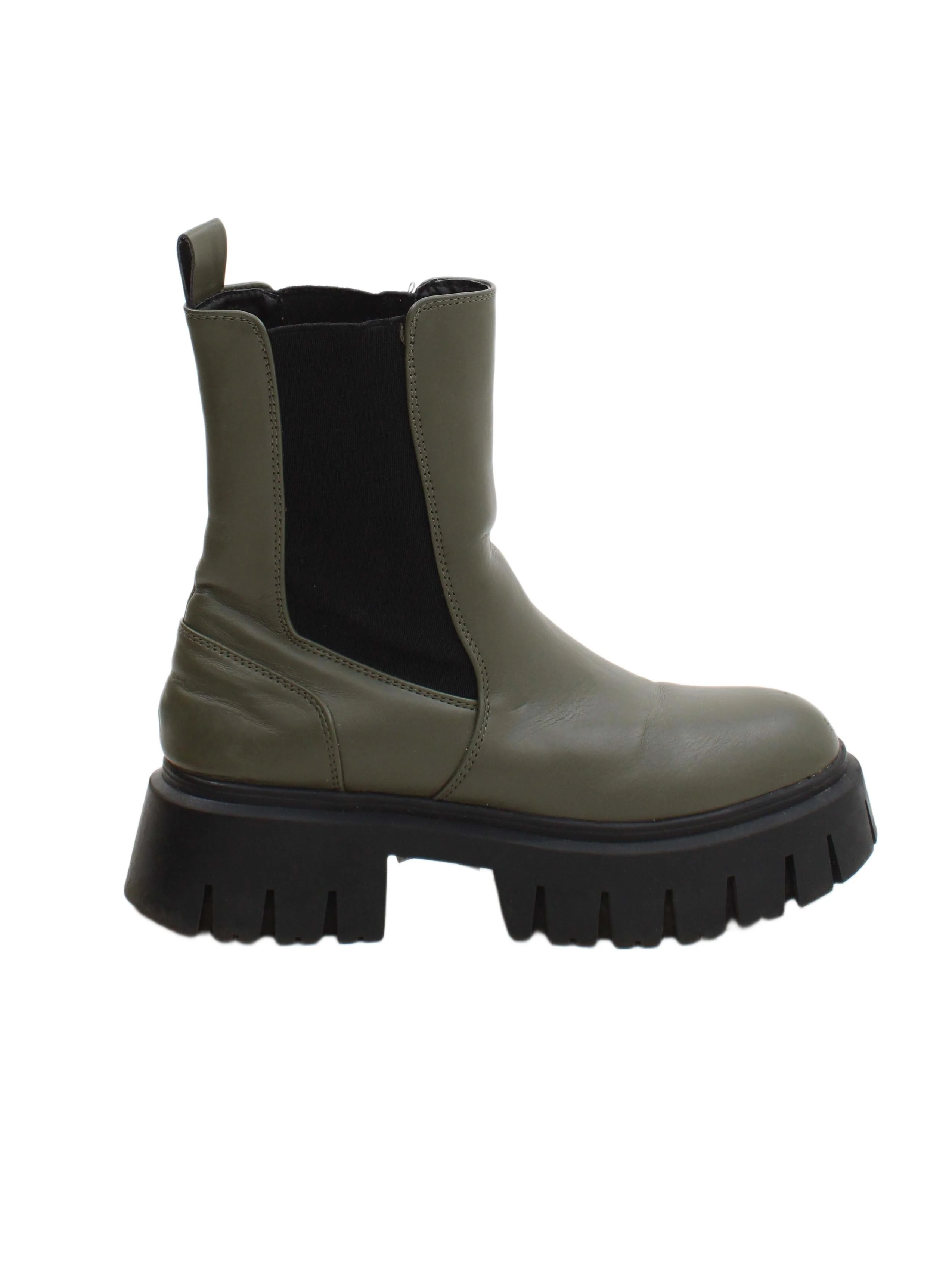 Schuh Women's Boots UK 4 Green 100% Faux Leather Chelsea