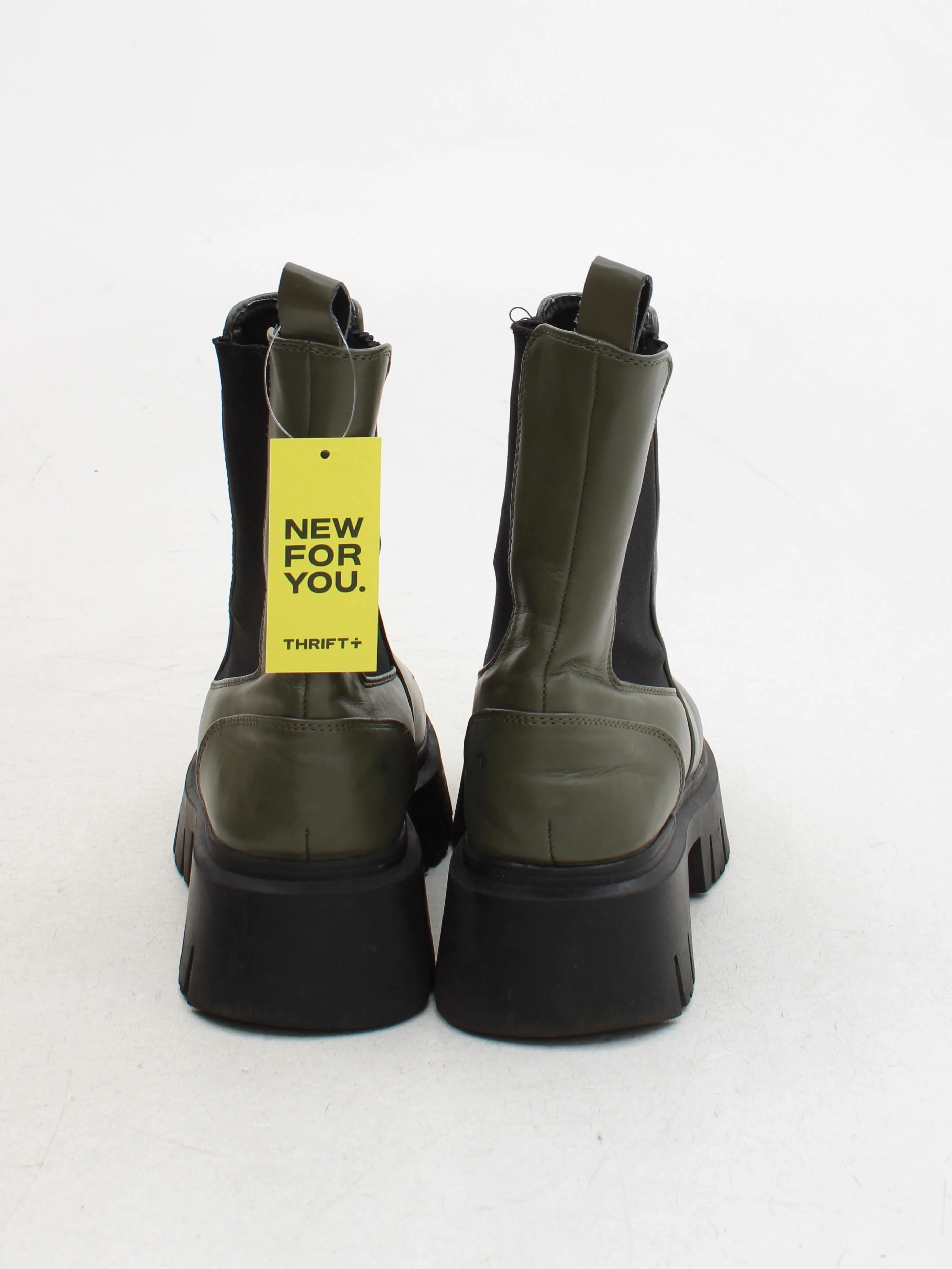 Schuh Women's Boots UK 4 Green 100% Faux Leather Chelsea - Image 3