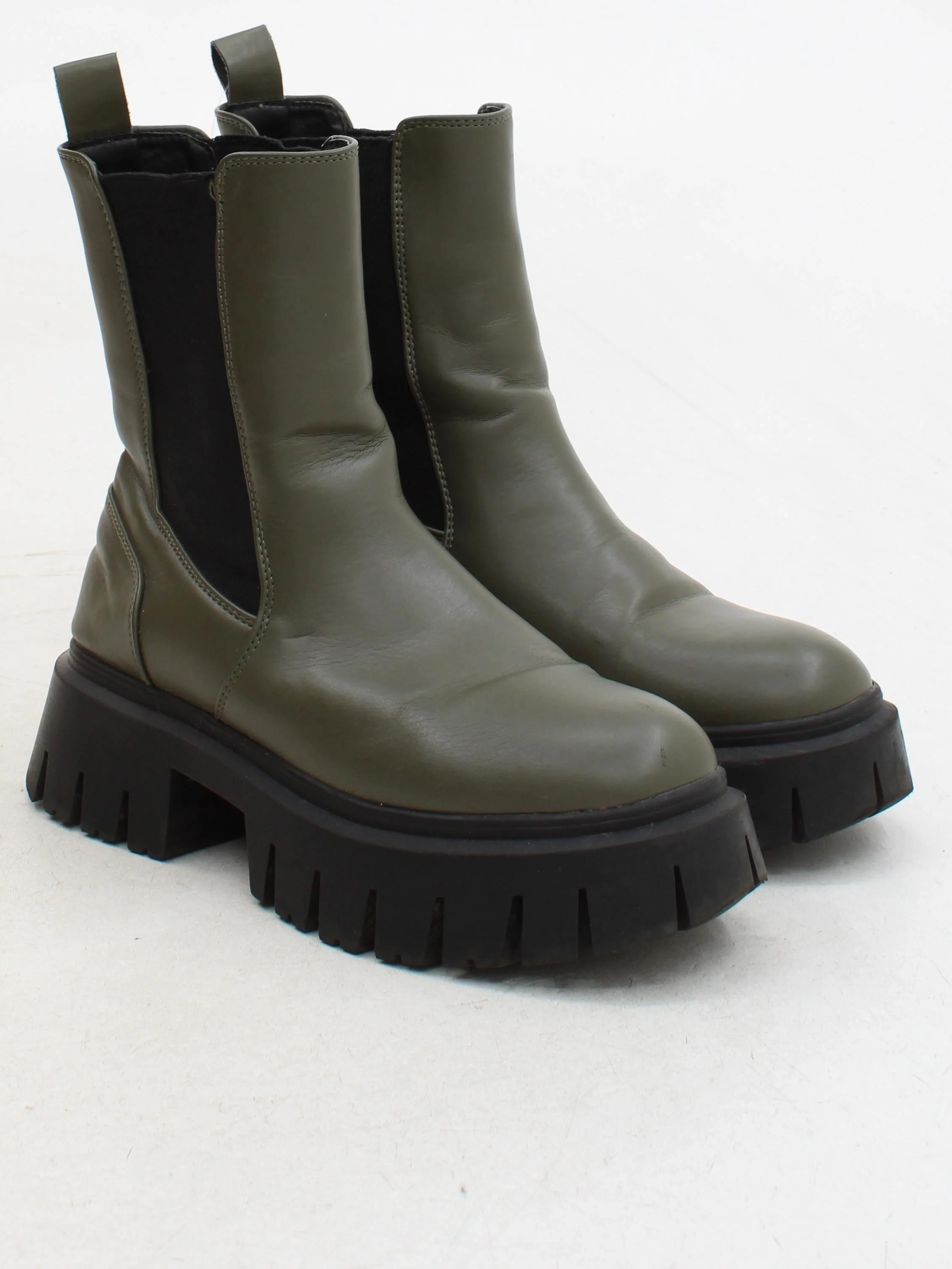 Schuh Women's Boots UK 4 Green 100% Faux Leather Chelsea - Image 4