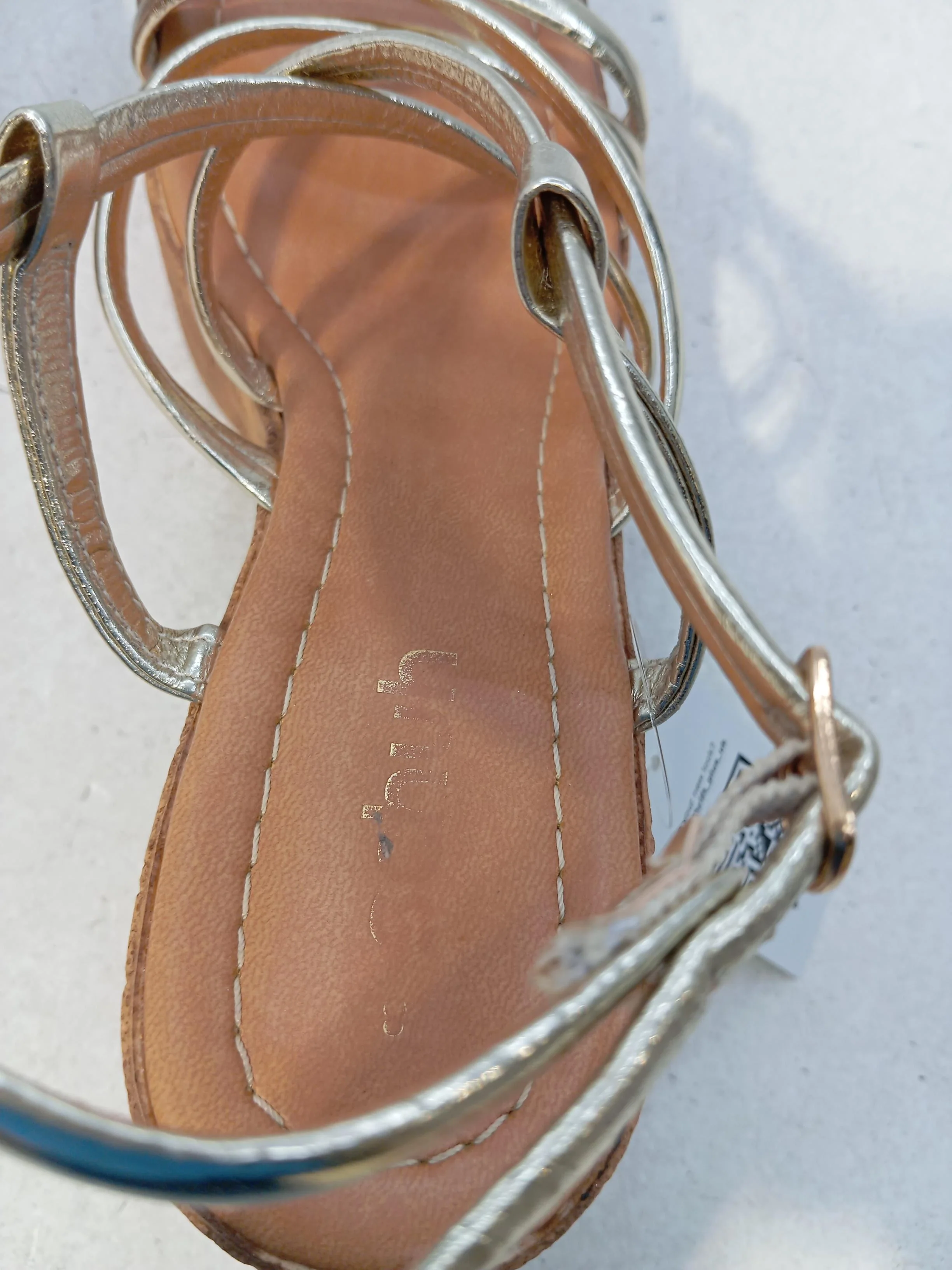 Schuh Women's Sandals UK 6.5 Gold Faux Leather with Other Strappy - Image 6
