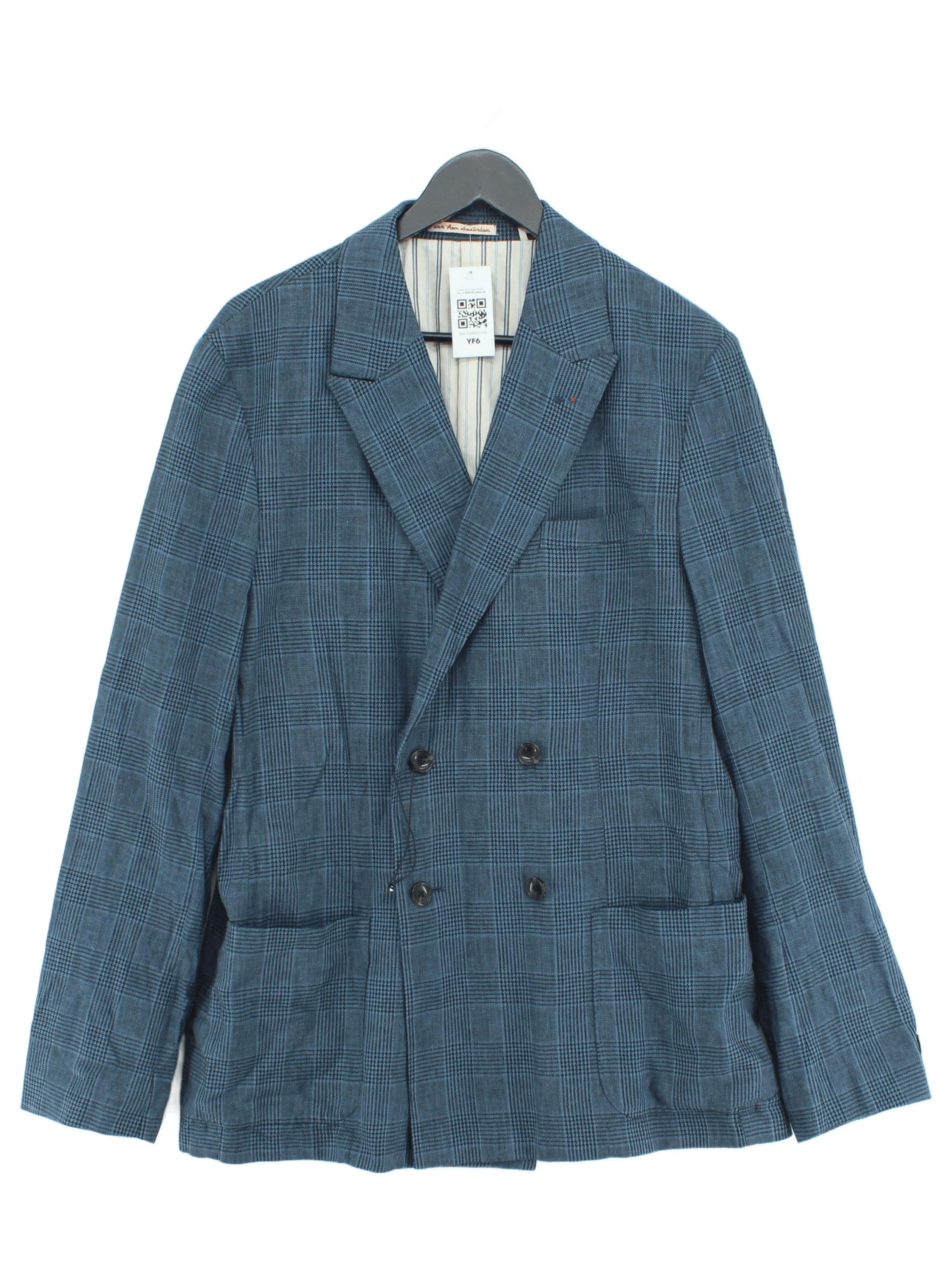 Scotch & Soda Men's Blazer XL Blue Linen