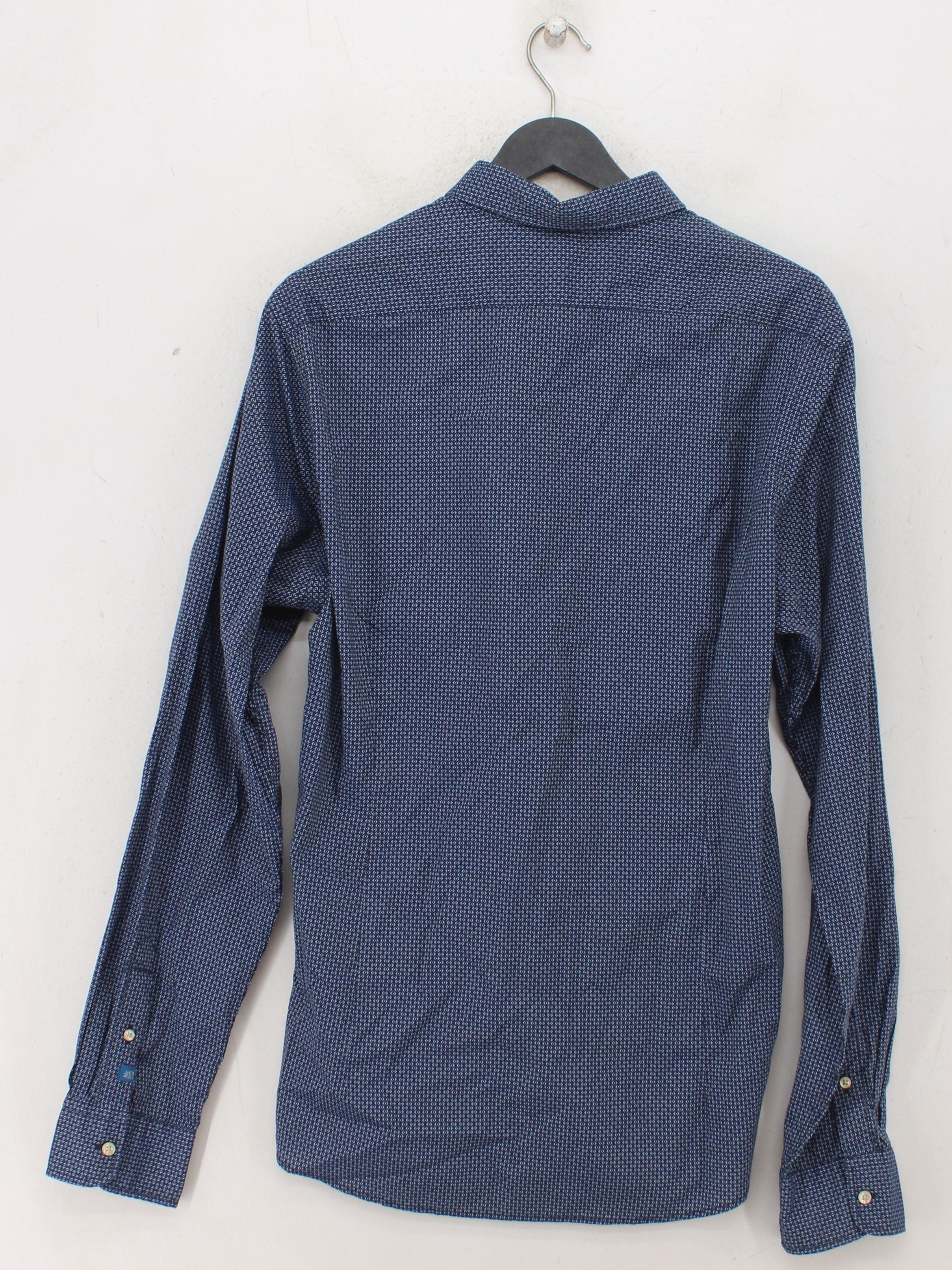 Scotch & Soda Men's Shirt L Blue Geometric 100% Cotton Basic - Image 2