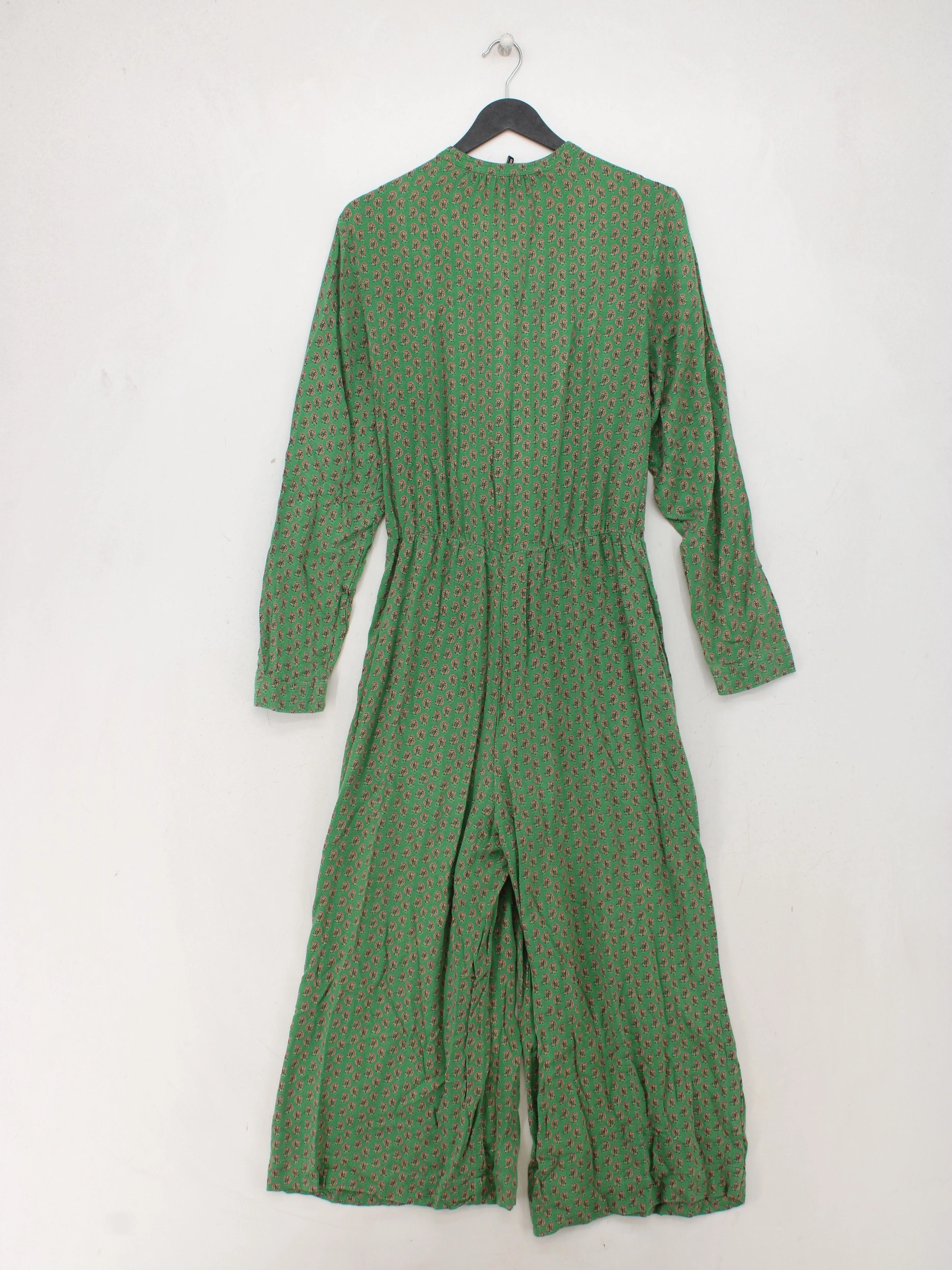 Scotch & Soda Women's Jumpsuit M Green Paisley 100% Viscose Wide-Leg Jumpsuit - Image 2