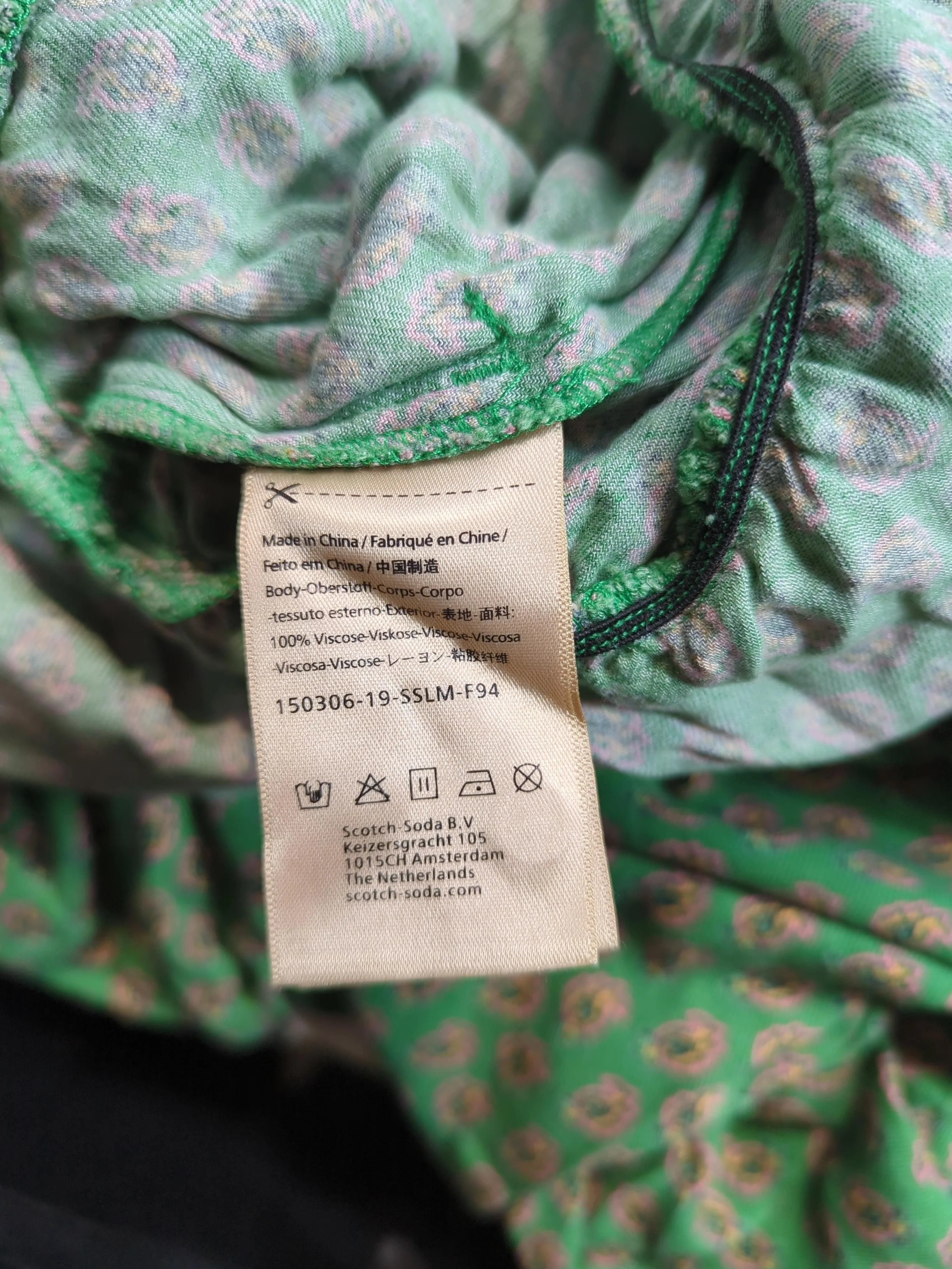 Scotch & Soda Women's Jumpsuit M Green Paisley 100% Viscose Wide-Leg Jumpsuit - Image 6